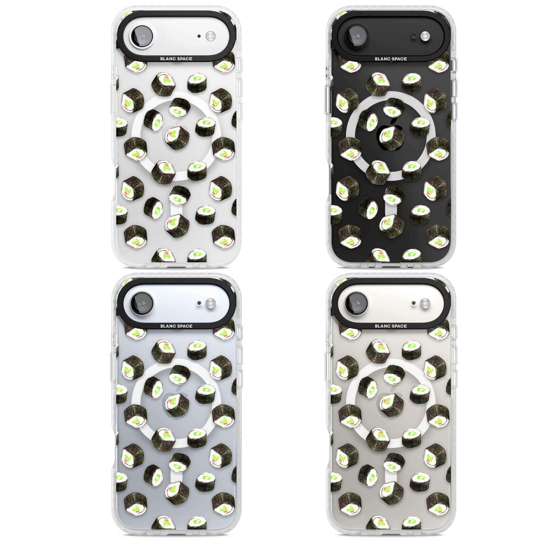 Sushi Pattern iPhone 17 Air Impact Pro Clear Phone Case APT Impact Protection