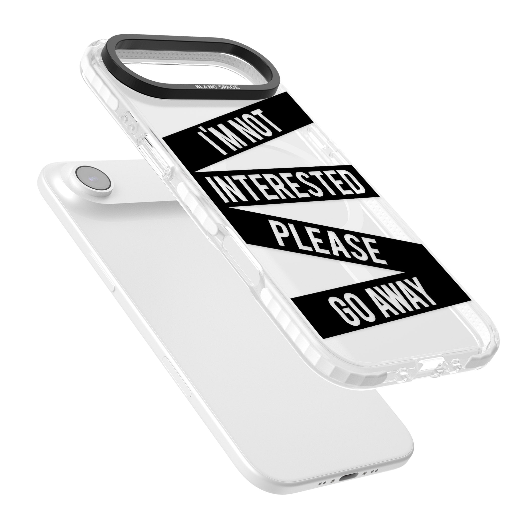 Not Interested Warning iPhone 17 Air Impact Pro Clear Phone Case Colours
