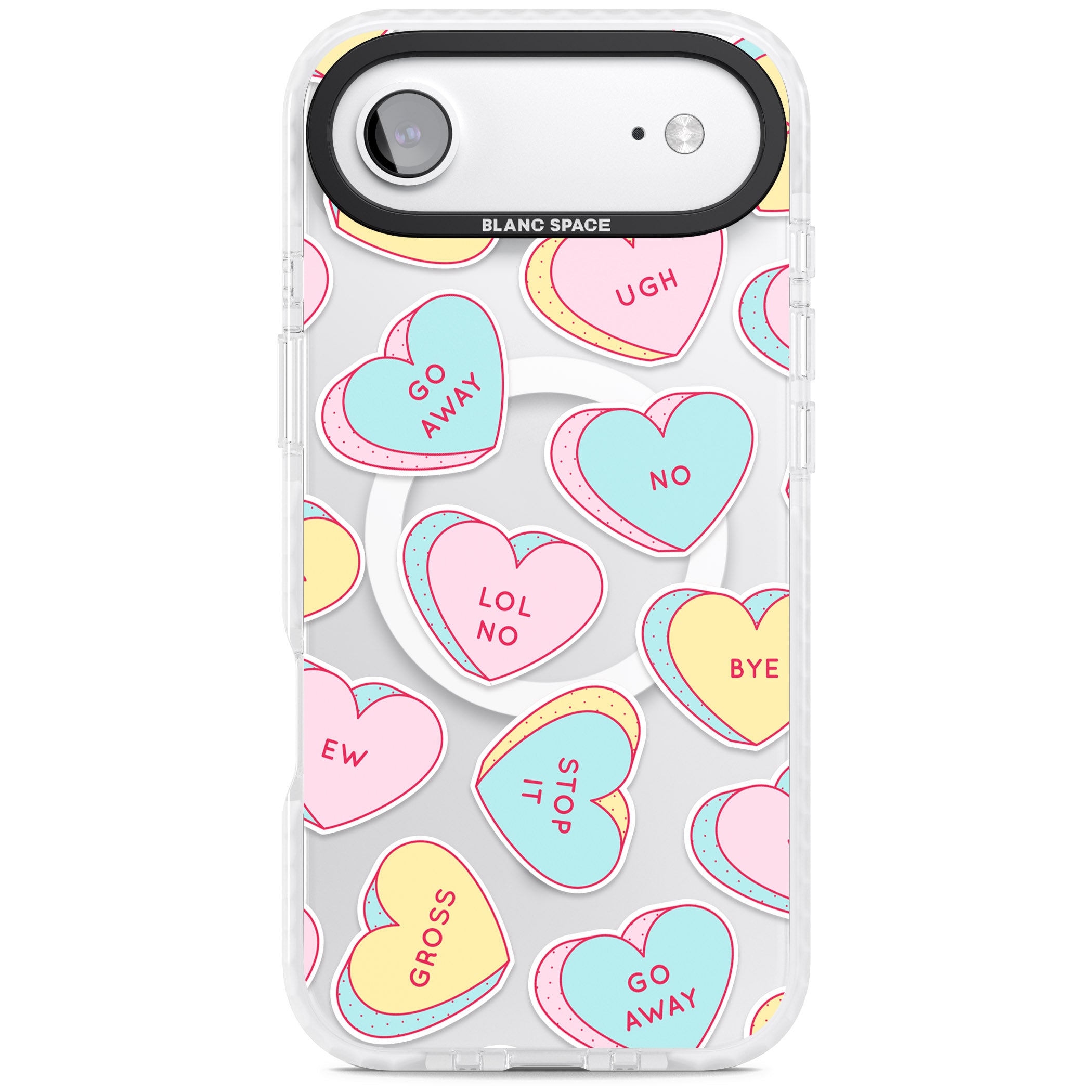 Sarcastic Love Hearts iPhone 17 Air Impact Pro Clear Phone Case