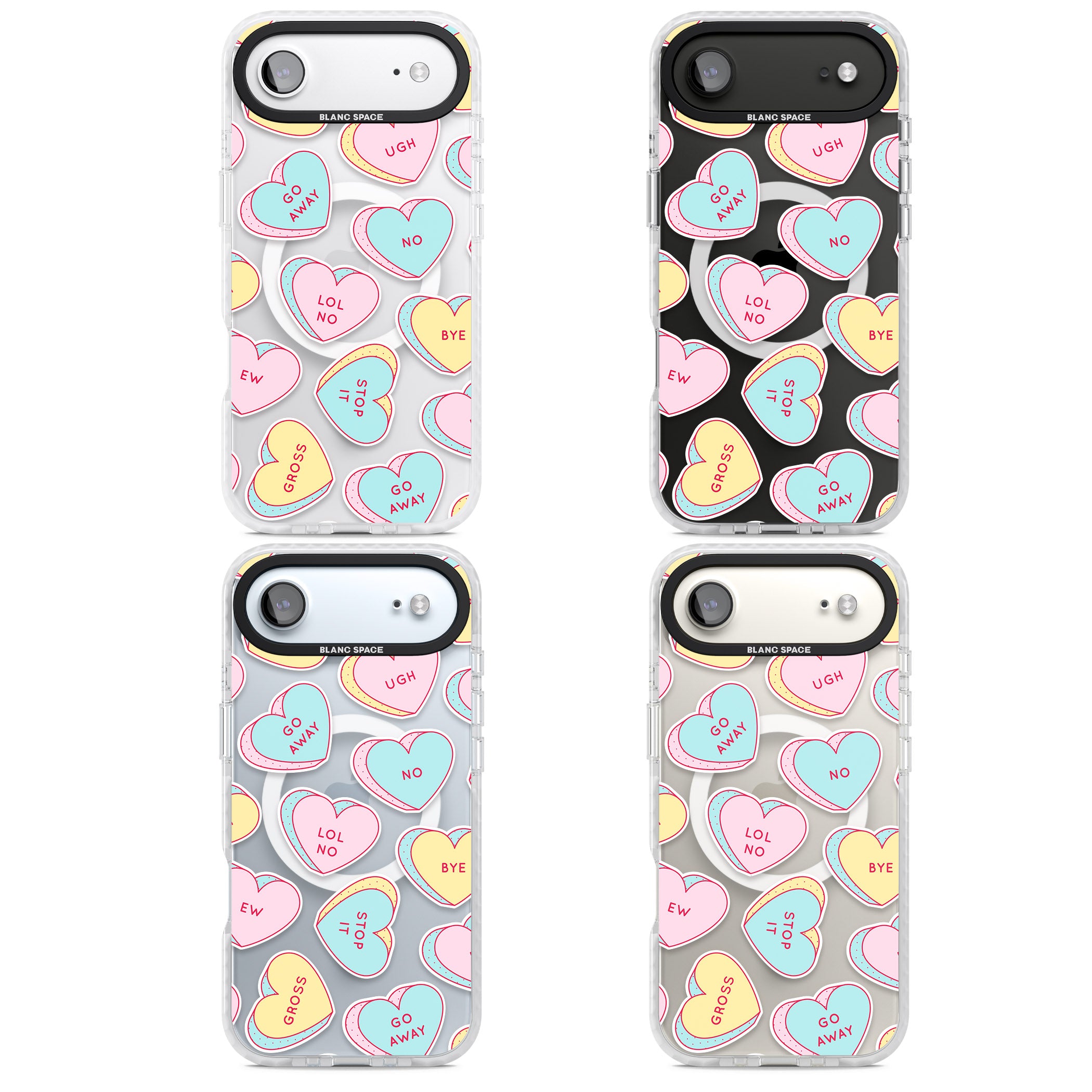 Sarcastic Love Hearts iPhone 17 Air Impact Pro Clear Phone Case APT Impact Protection