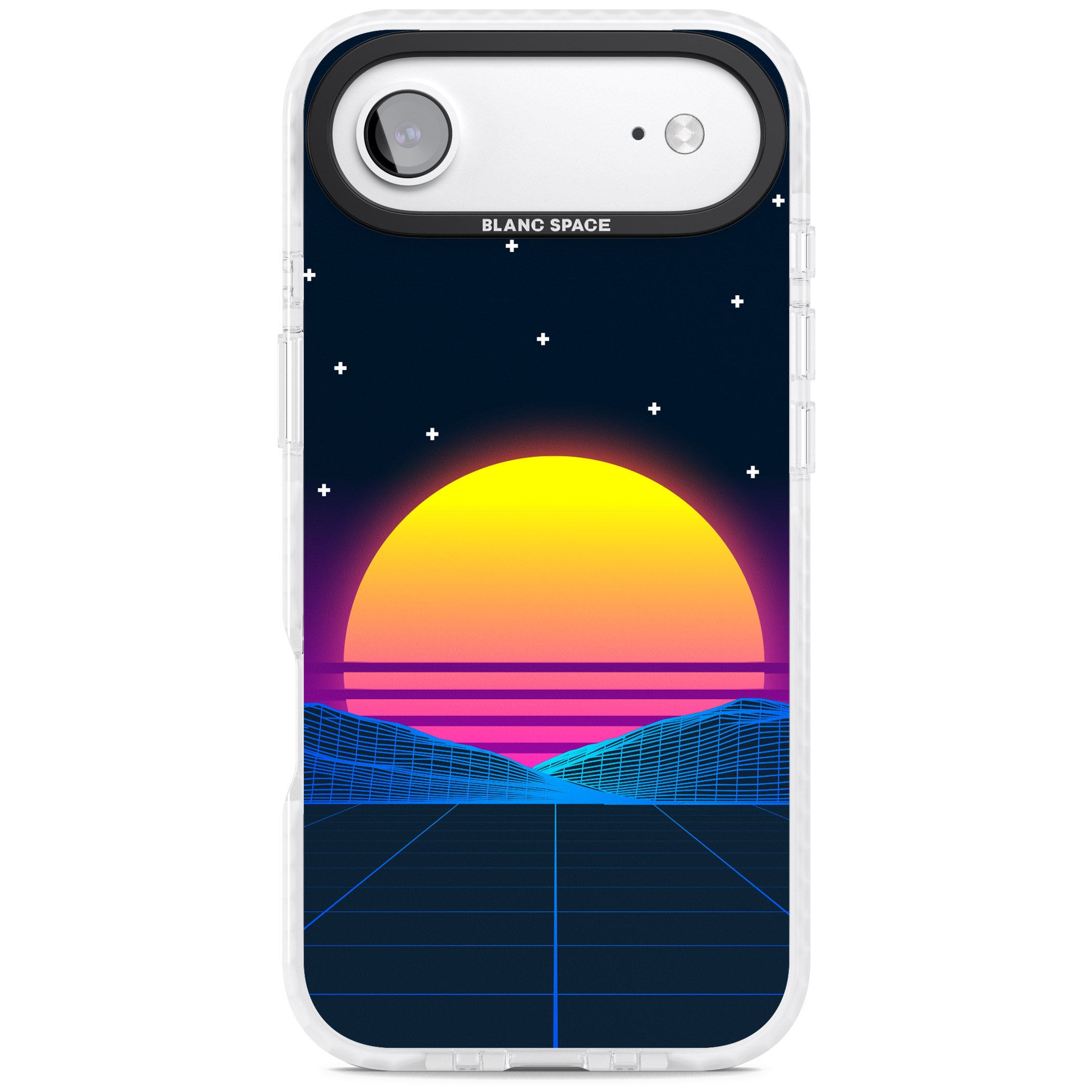 Retro Sunset Vaporwave iPhone 17 Air Impact Pro Clear Phone Case