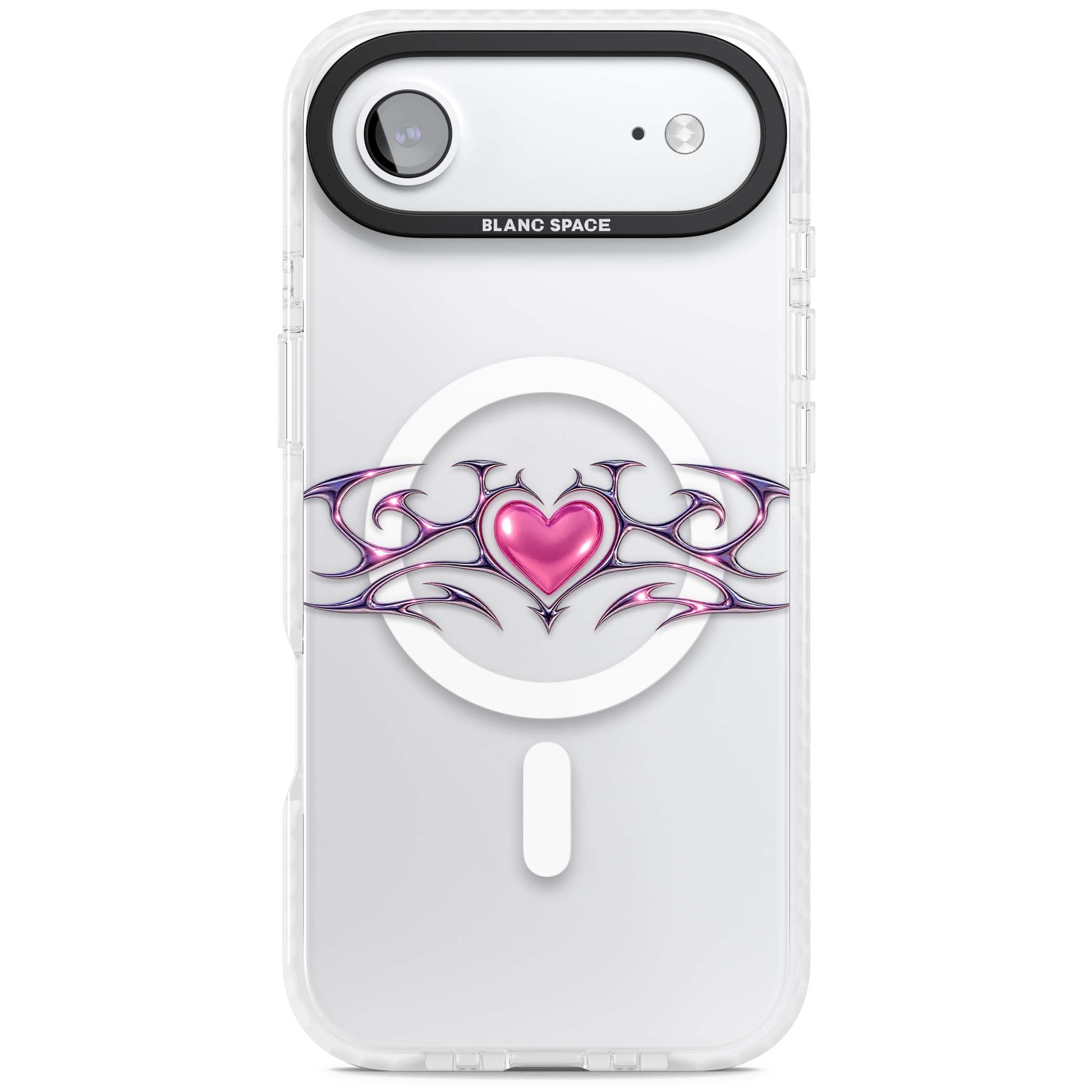 Pink Chrome Heart y2k iPhone case | Impact Magsafe case for iPhone Air