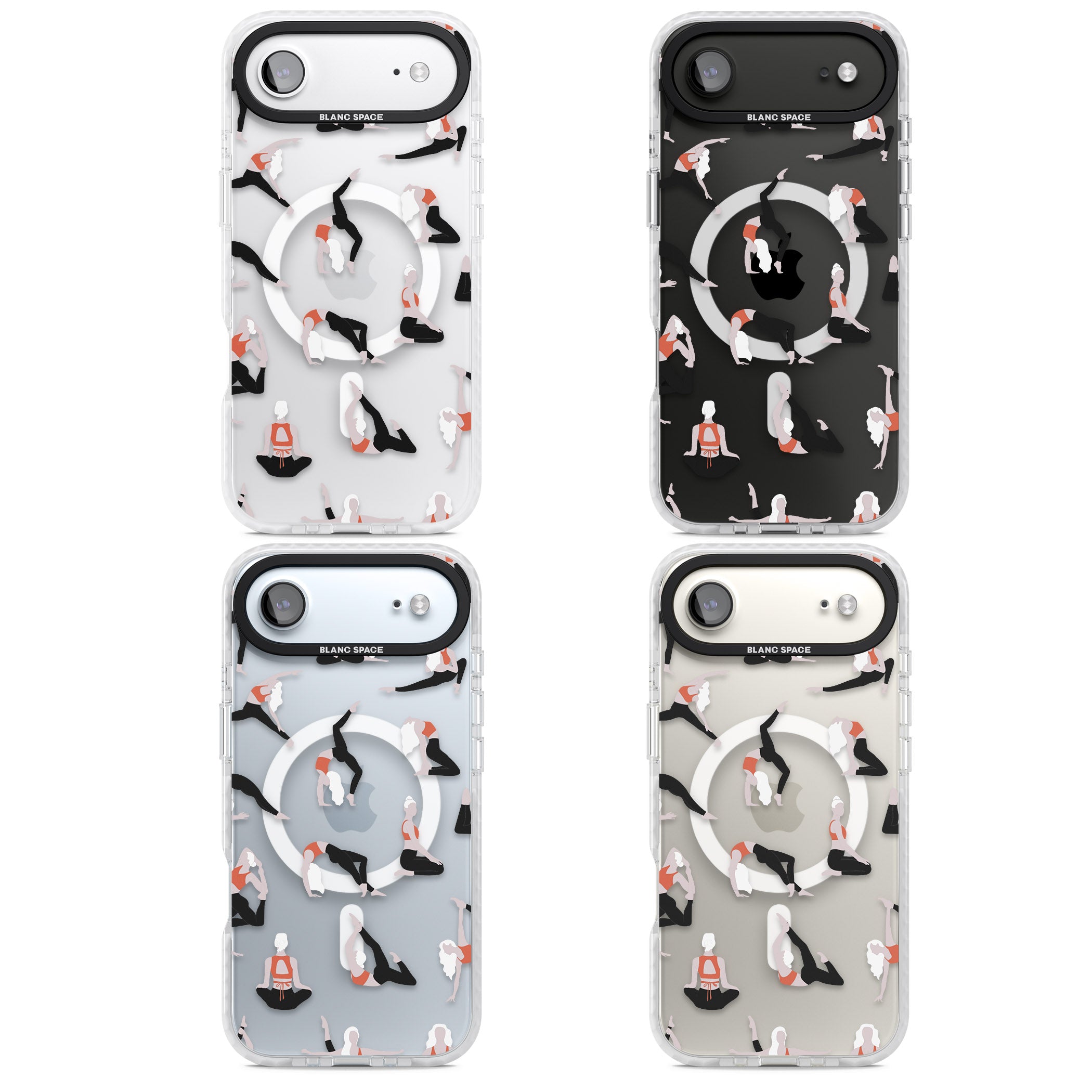 Yoga Poses Clear iPhone 17 Air Impact Pro Clear Phone Case APT Impact Protection