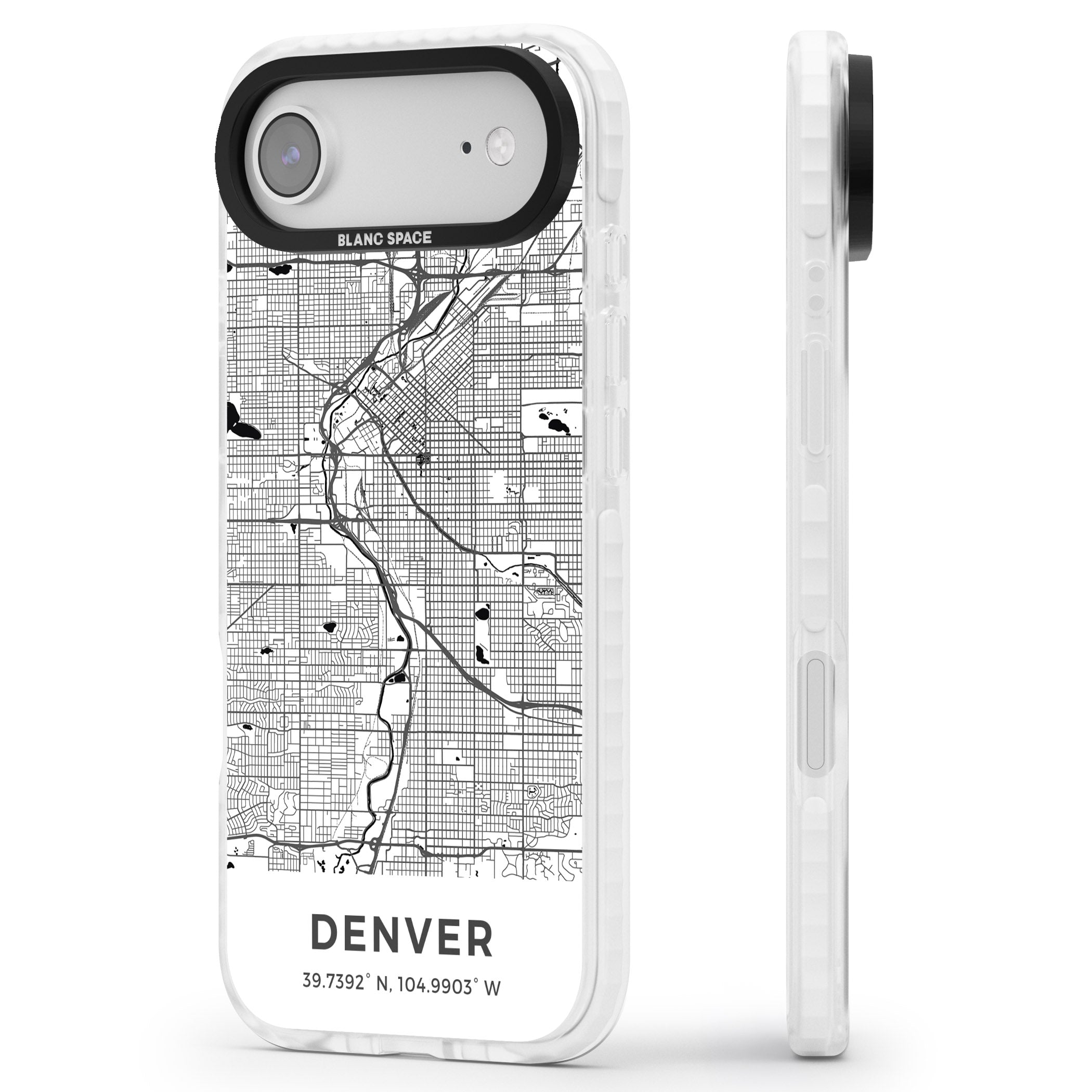 Denver Map iPhone 17 Air Impact Clear Phone Case Side Profile