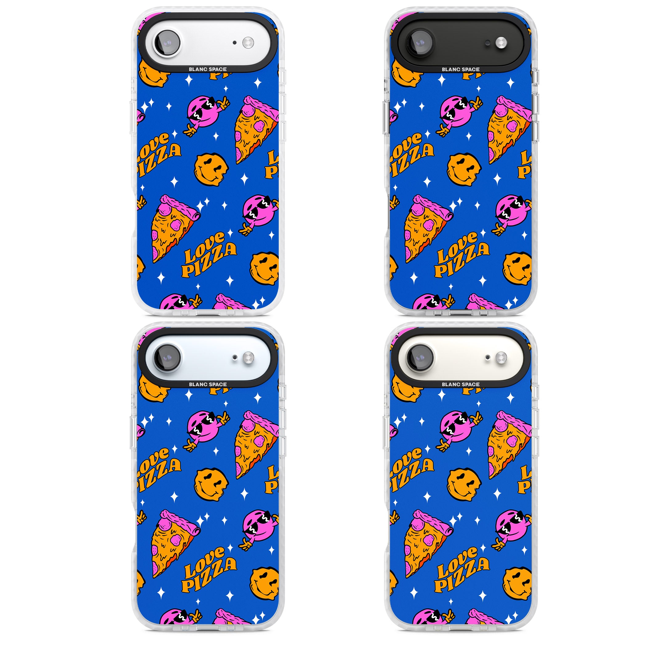Psychedelic Love Pizza Pattern iPhone 17 Air Impact Clear Phone Case APT Impact Protection