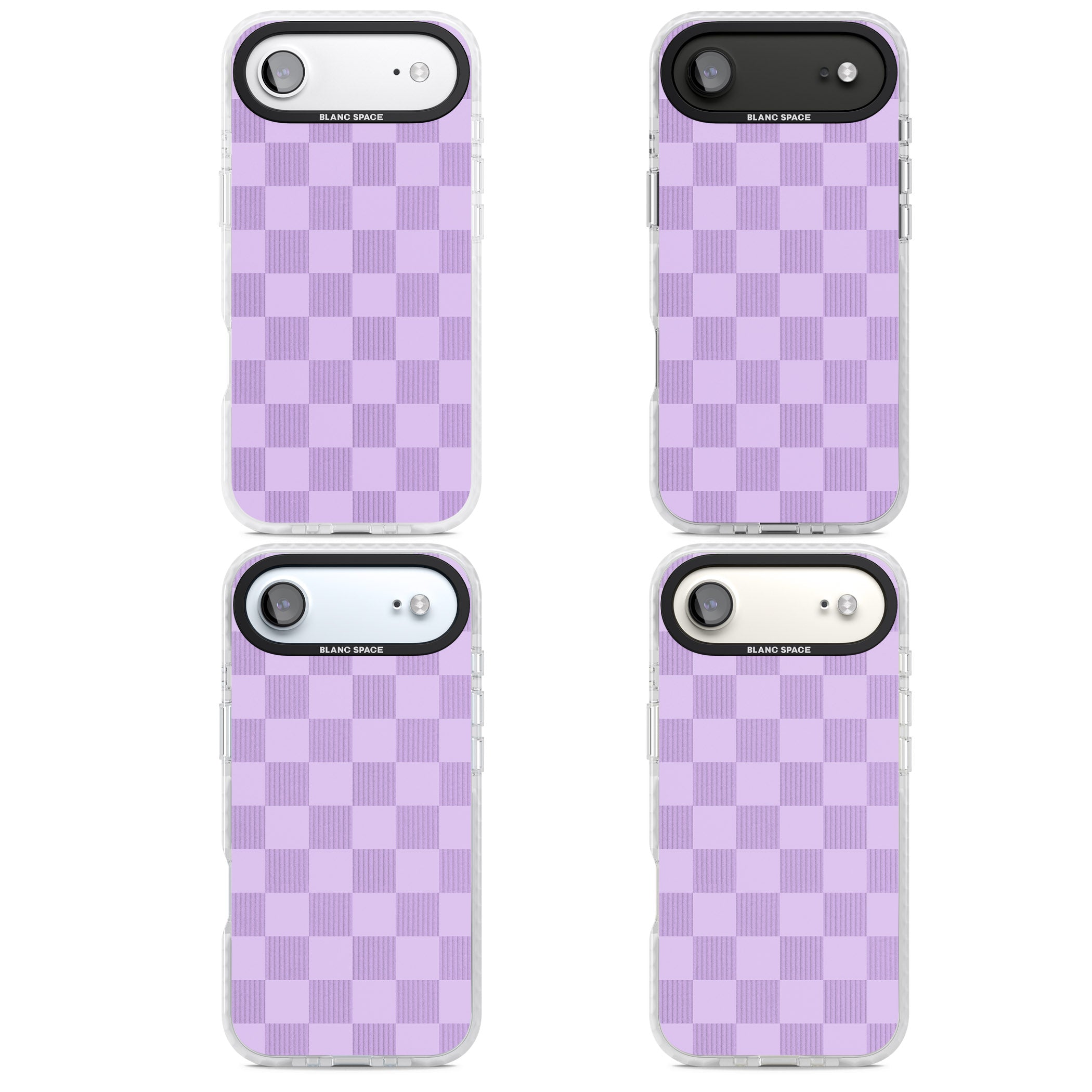 Lilac Checkered iPhone 17 Air Impact Clear Phone Case APT Impact Protection
