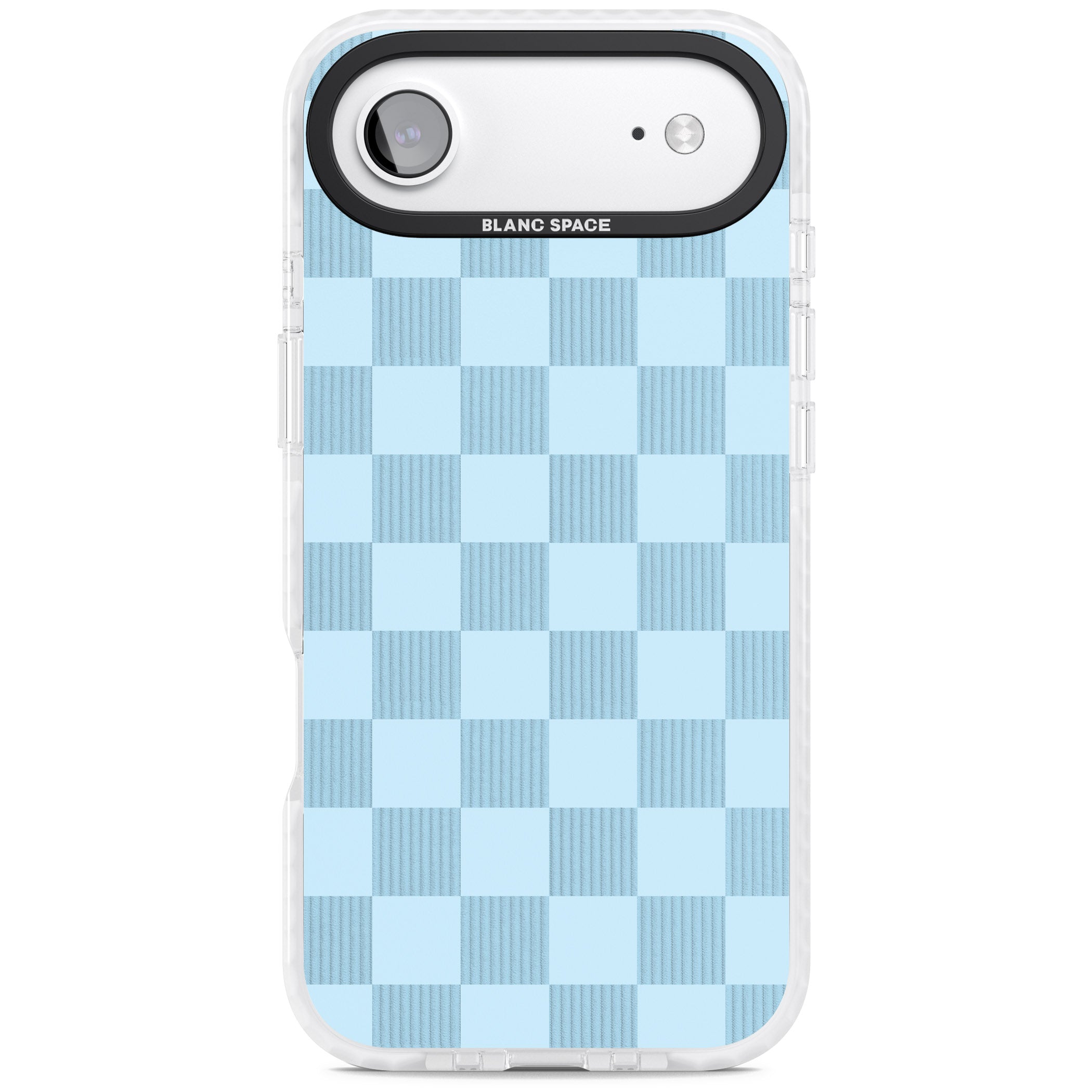Skyblue Checkered iPhone 17 Air Impact Clear Phone Case