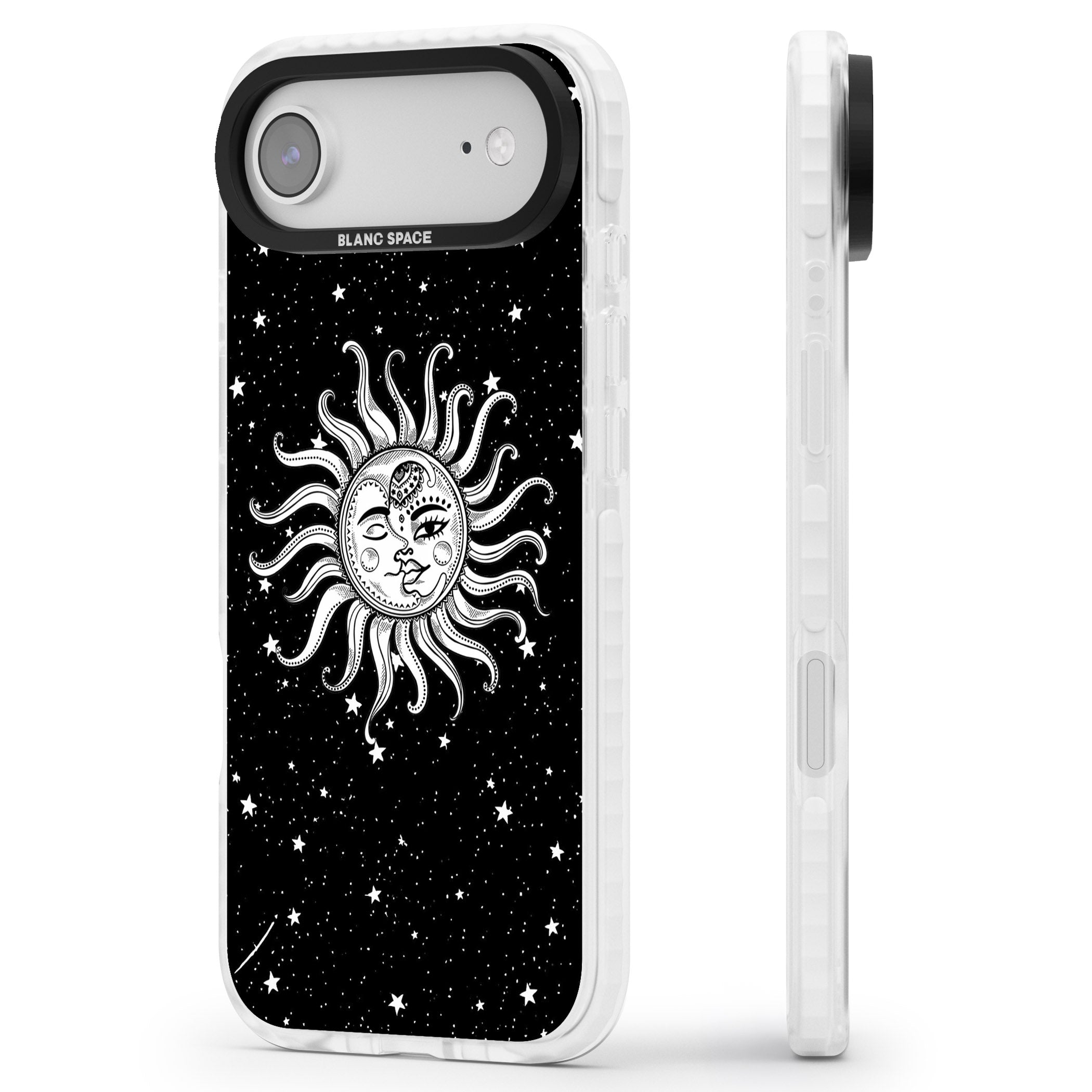 Mystic Sun Moon iPhone 17 Air Impact Clear Phone Case Side Profile