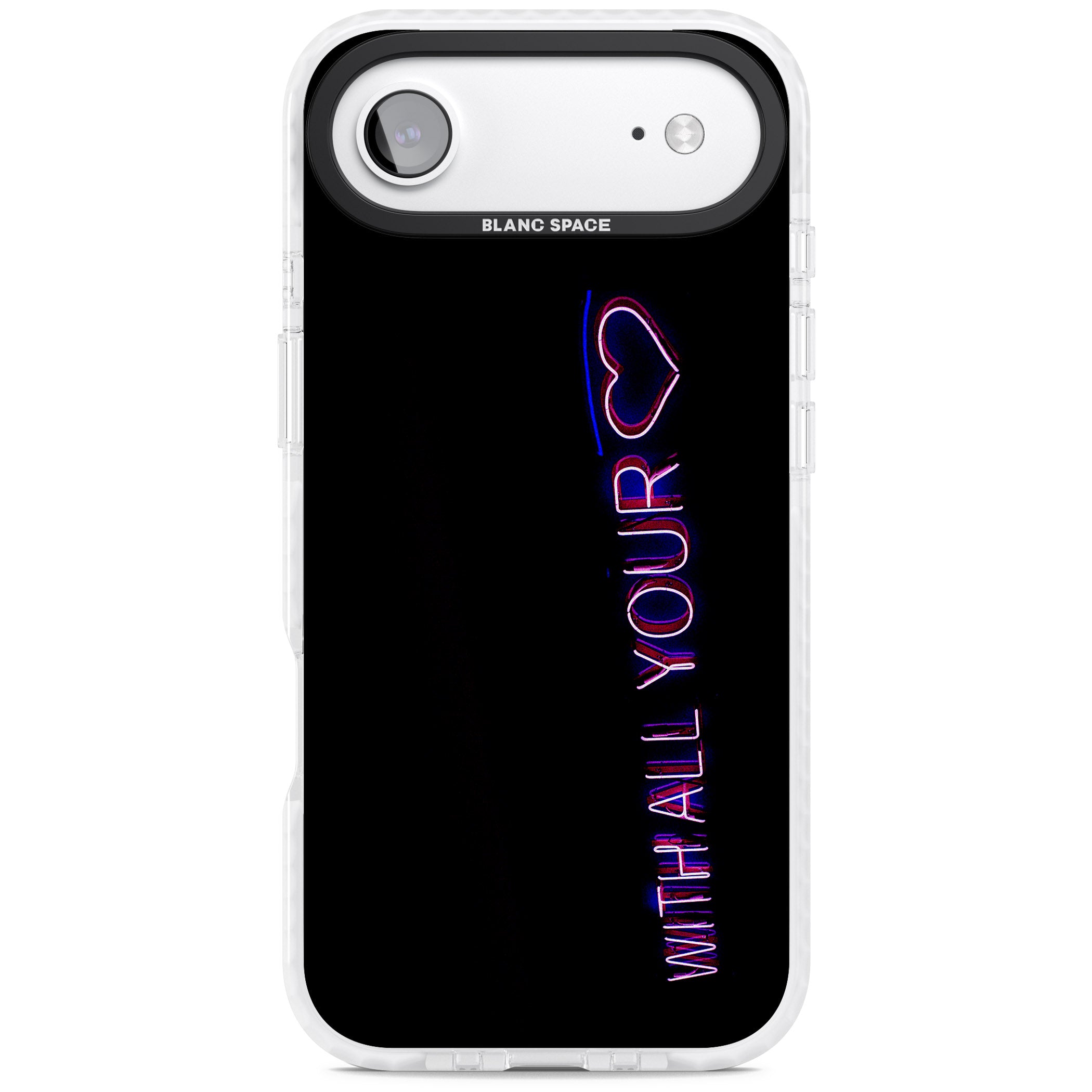 Neon Heart Script iPhone 17 Air Impact Clear Phone Case