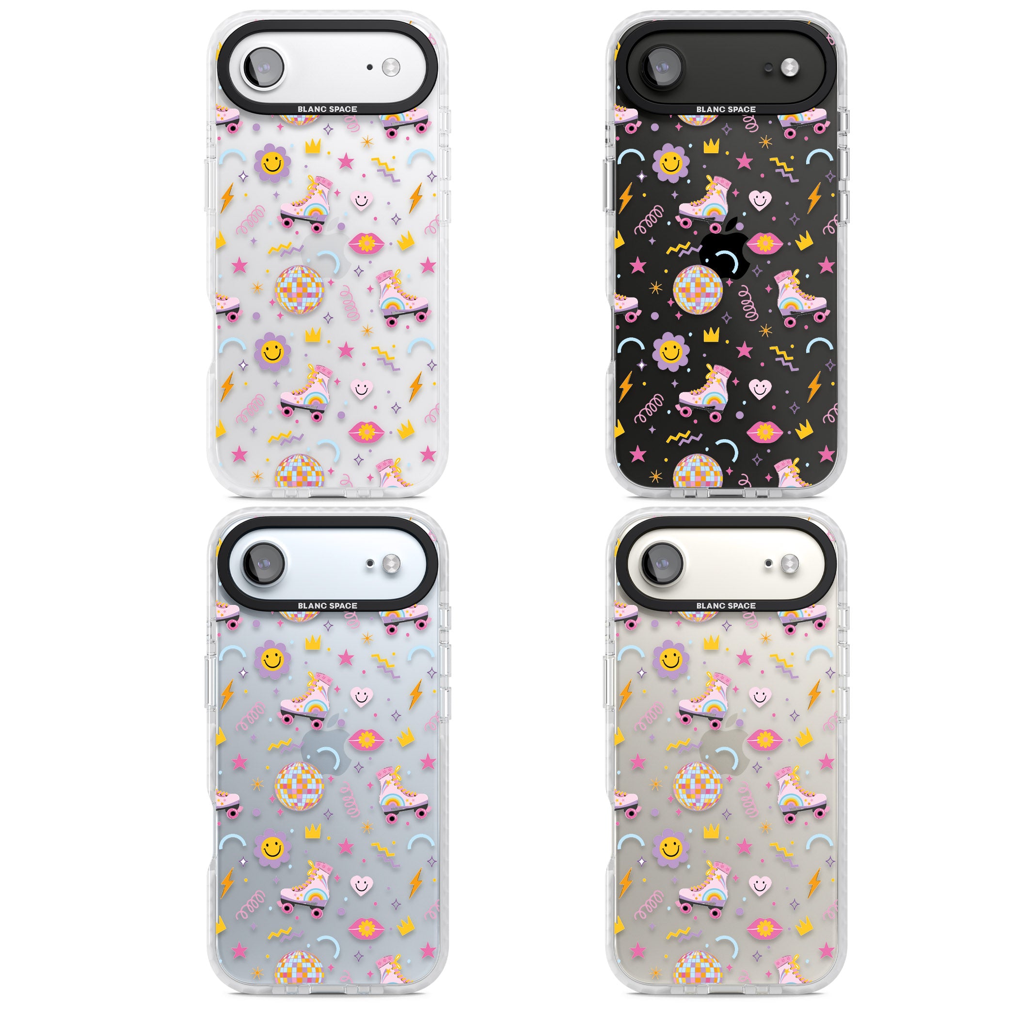 Roller Disco Pattern iPhone 17 Air Impact Clear Phone Case APT Impact Protection