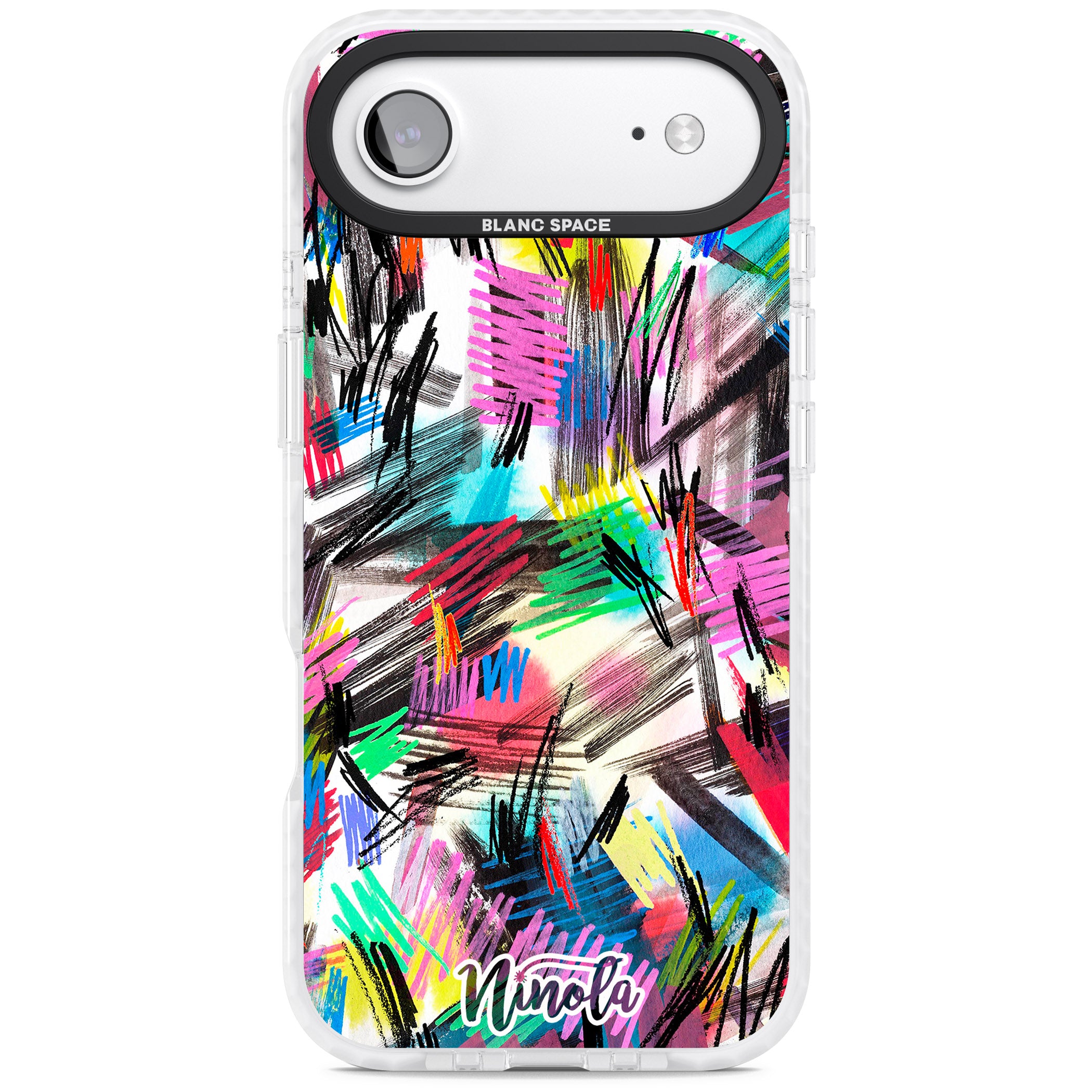 Wild Strokes Rainbow iPhone 17 Air Impact Clear Phone Case