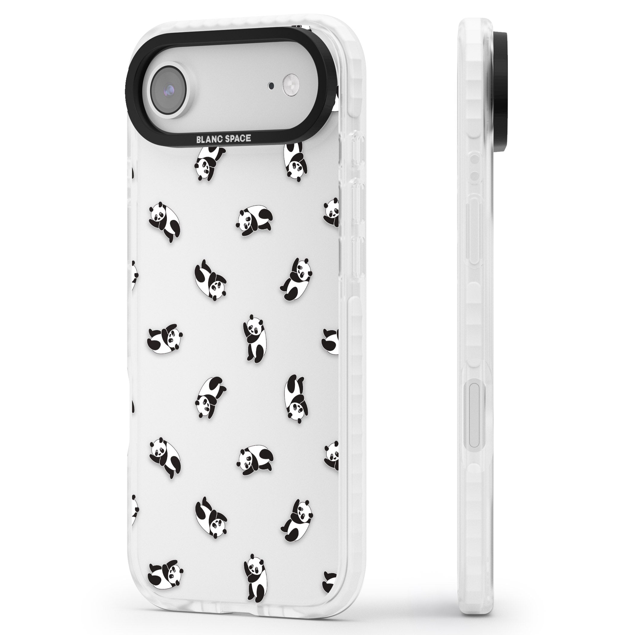 Tiny Panda Pattern iPhone 17 Air Impact Clear Phone Case Side Profile