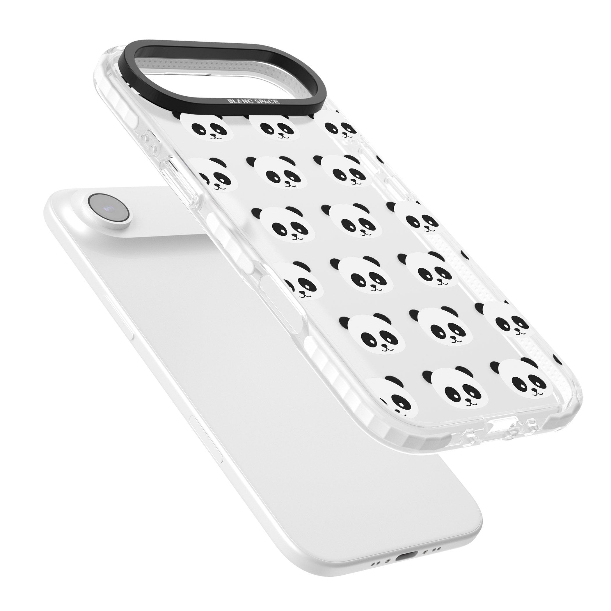 Panda Face Pattern iPhone 17 Air Impact Clear Phone Case Colours