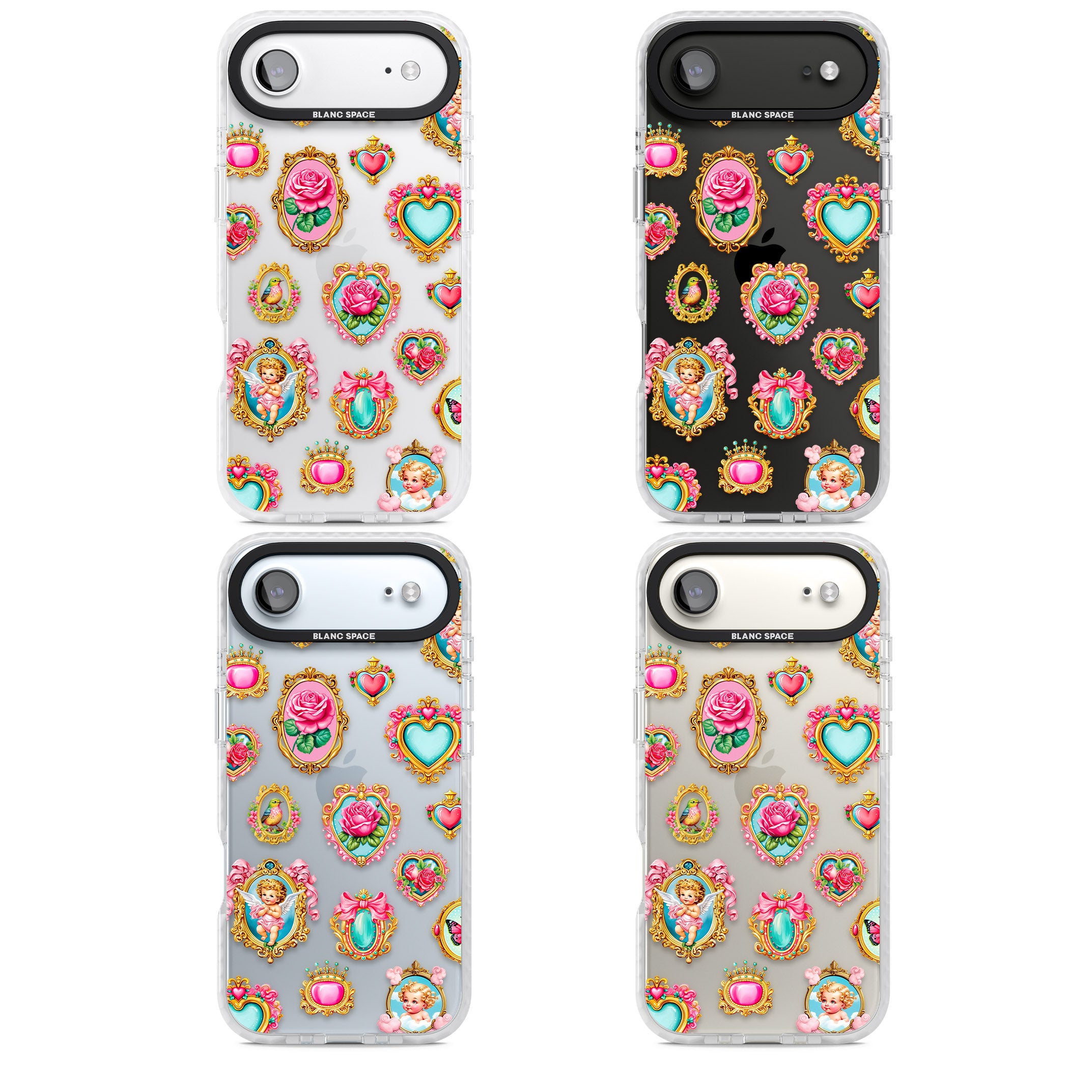 Angelcore Hearts Frames iPhone 17 Air Impact Clear Phone Case APT Impact Protection