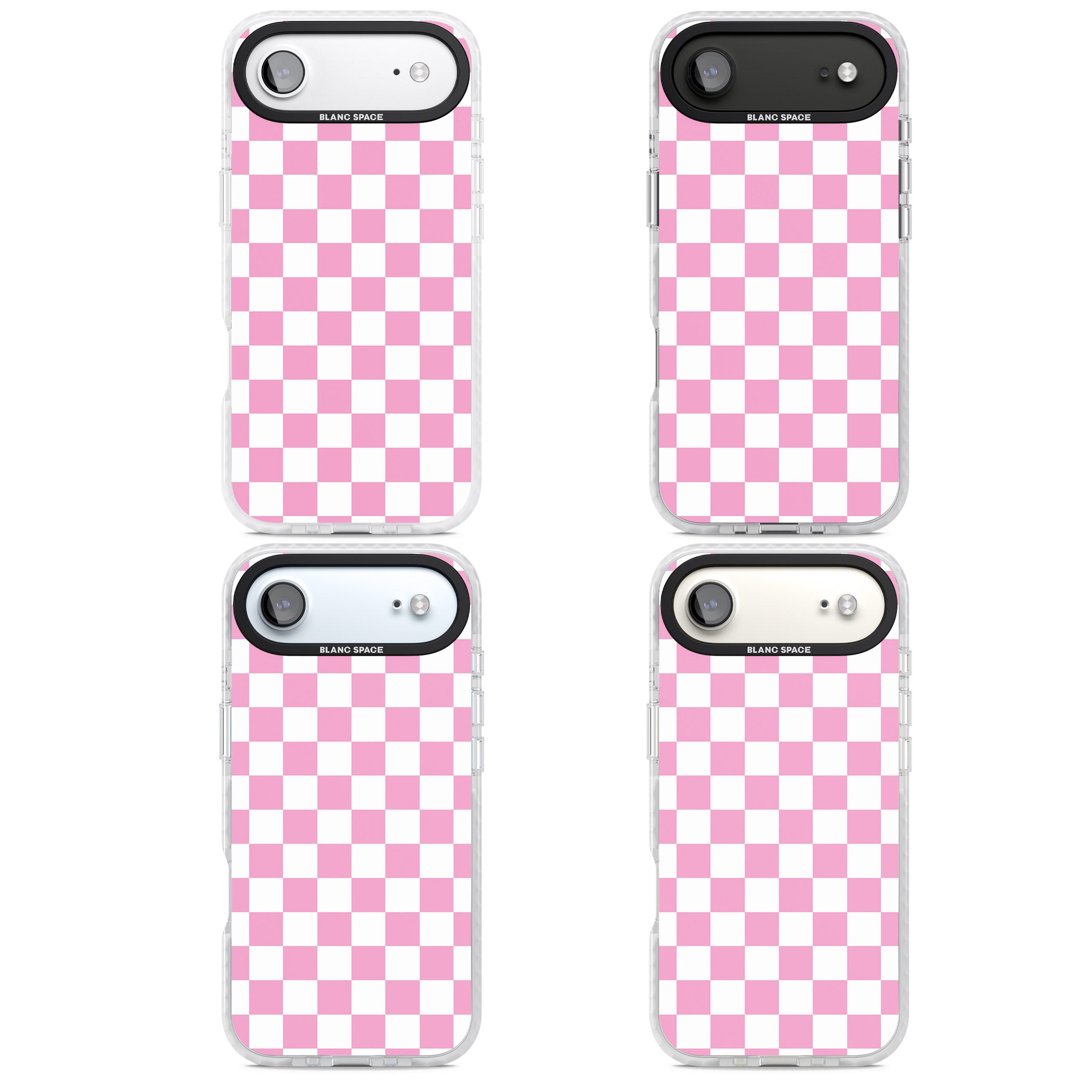 Pink Checkered iPhone 17 Air Impact Clear Phone Case APT Impact Protection