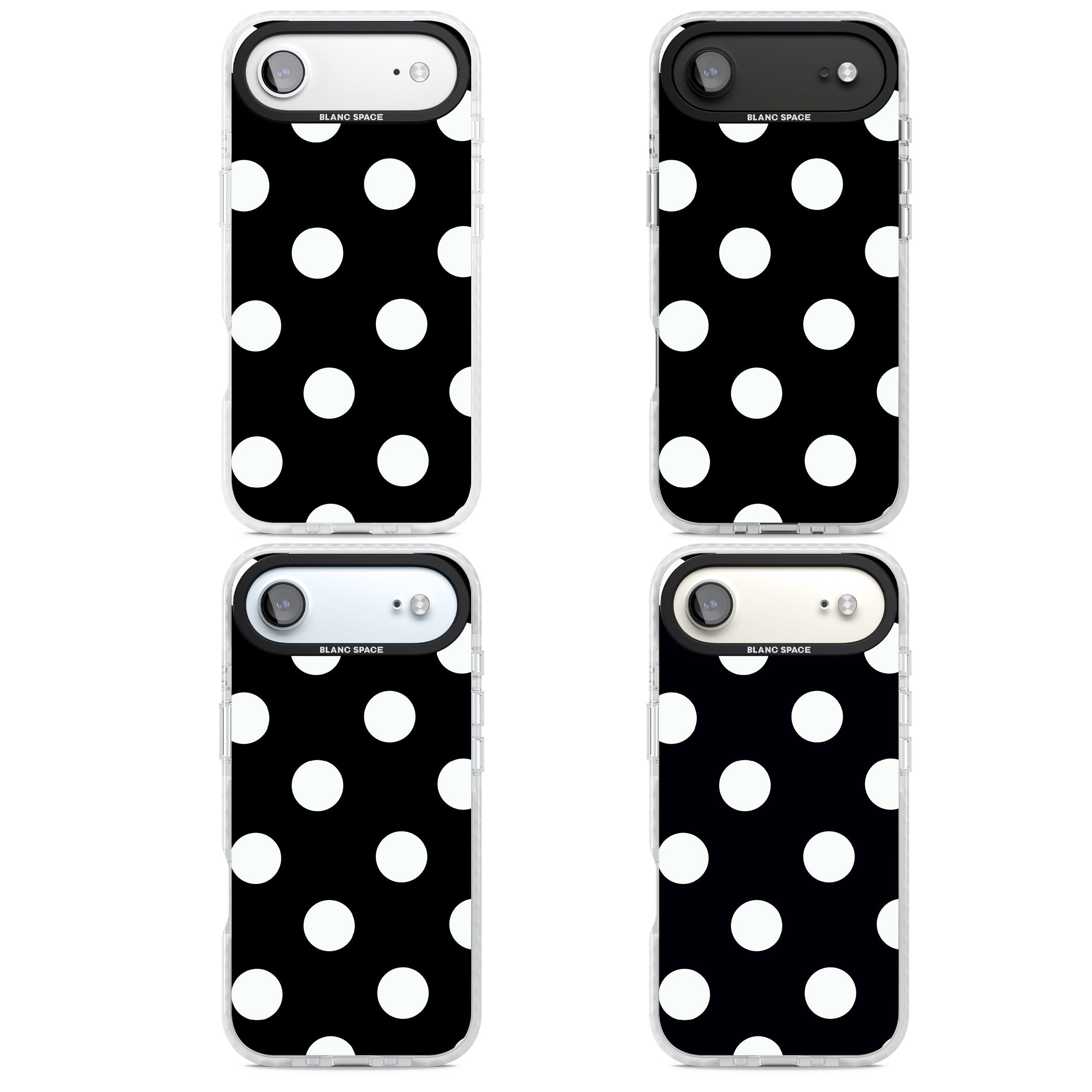 Chic Black Polka Dot iPhone 17 Air Impact Clear Phone Case APT Impact Protection