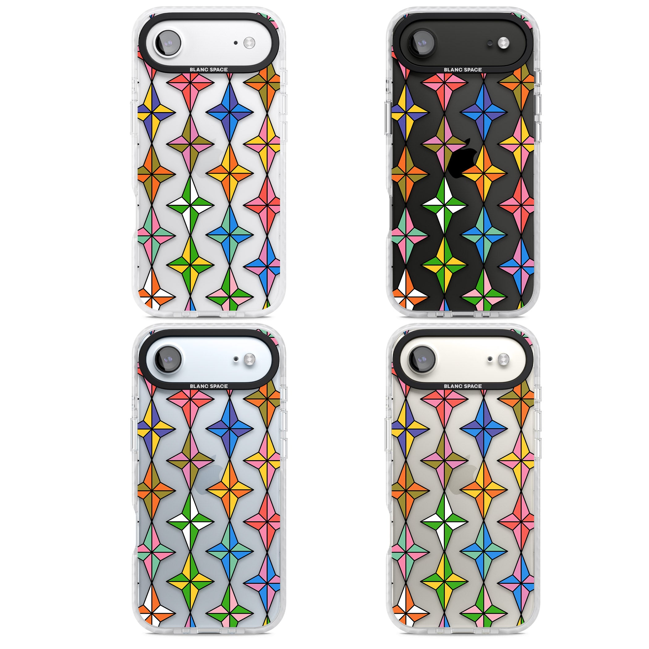 Multi Colour Stars Pattern iPhone 17 Air Impact Clear Phone Case APT Impact Protection