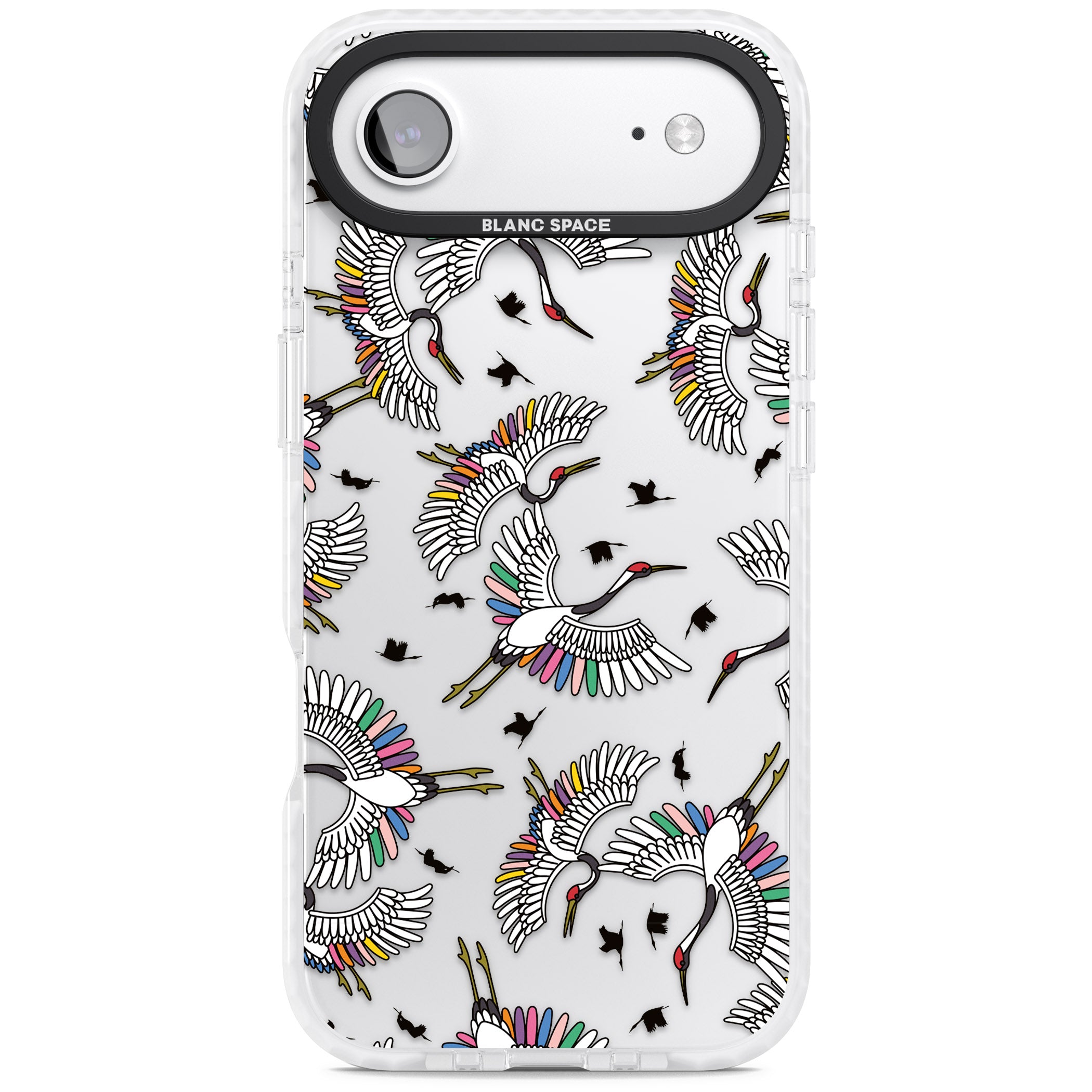 Colourful Crane Pattern iPhone 17 Air Impact Clear Phone Case