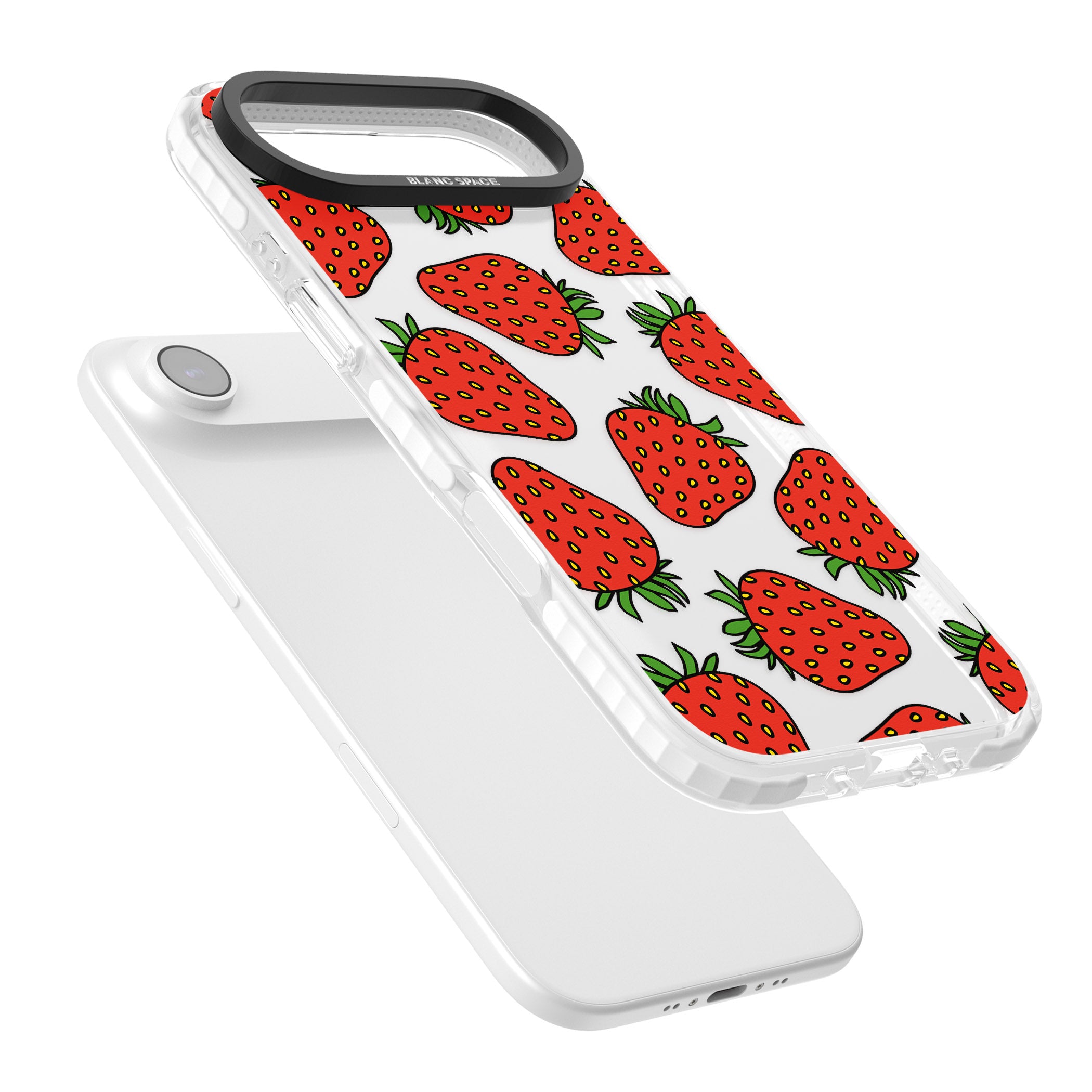 Strawberry Pattern iPhone 17 Air Impact Clear Phone Case Colours