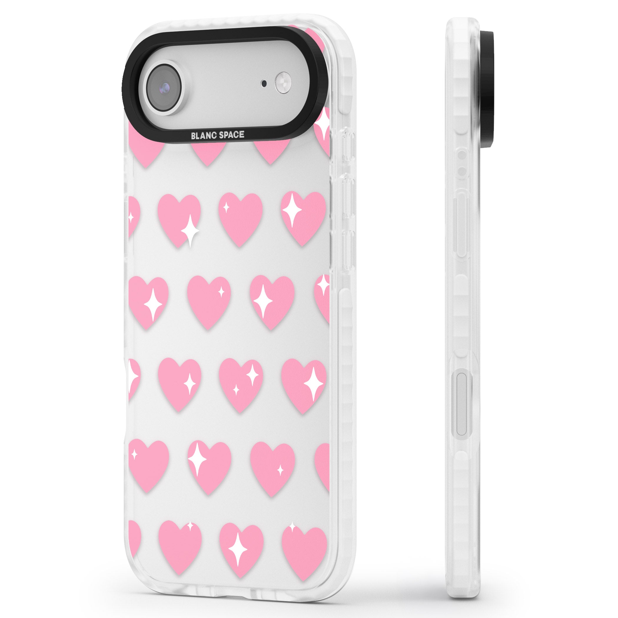 Sweet Hearts iPhone 17 Air Impact Clear Phone Case Side Profile