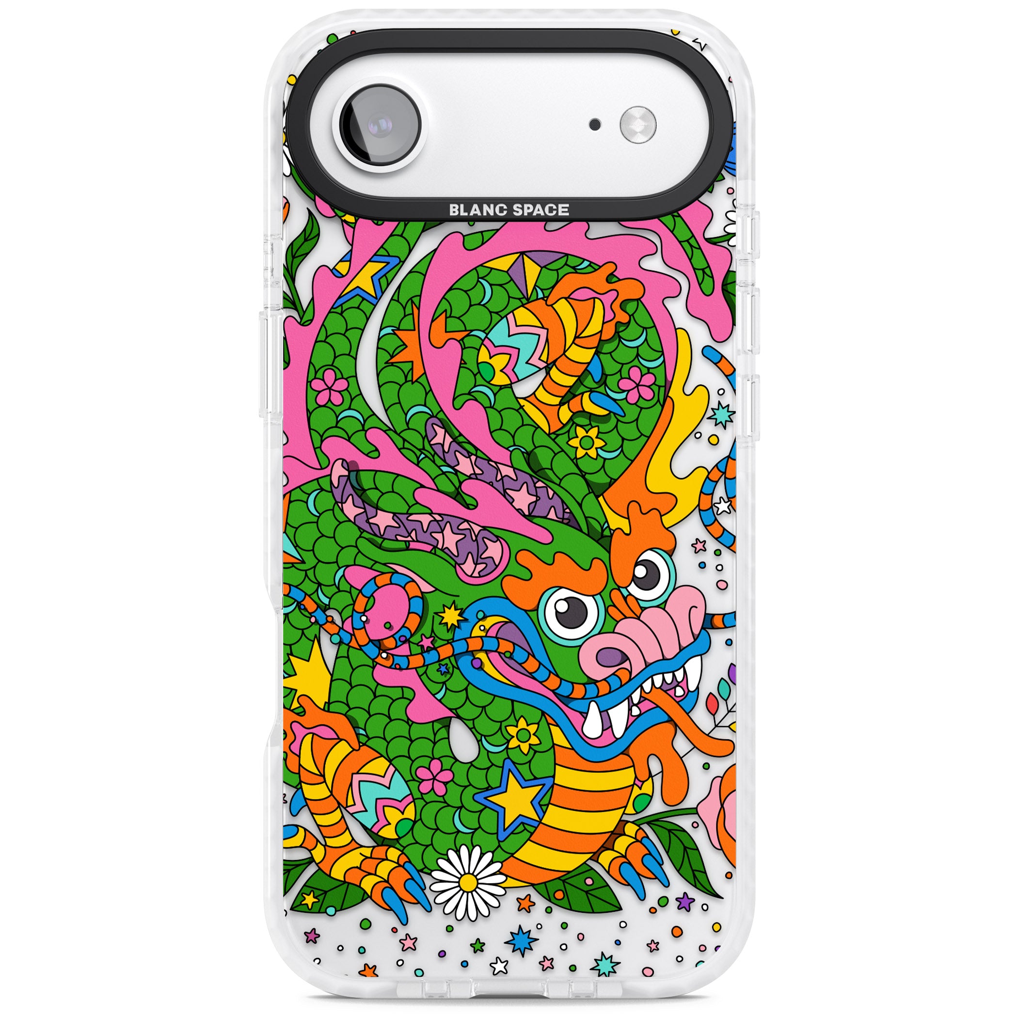 Psychedelic Jungle Dragon iPhone 17 Air Impact Clear Phone Case