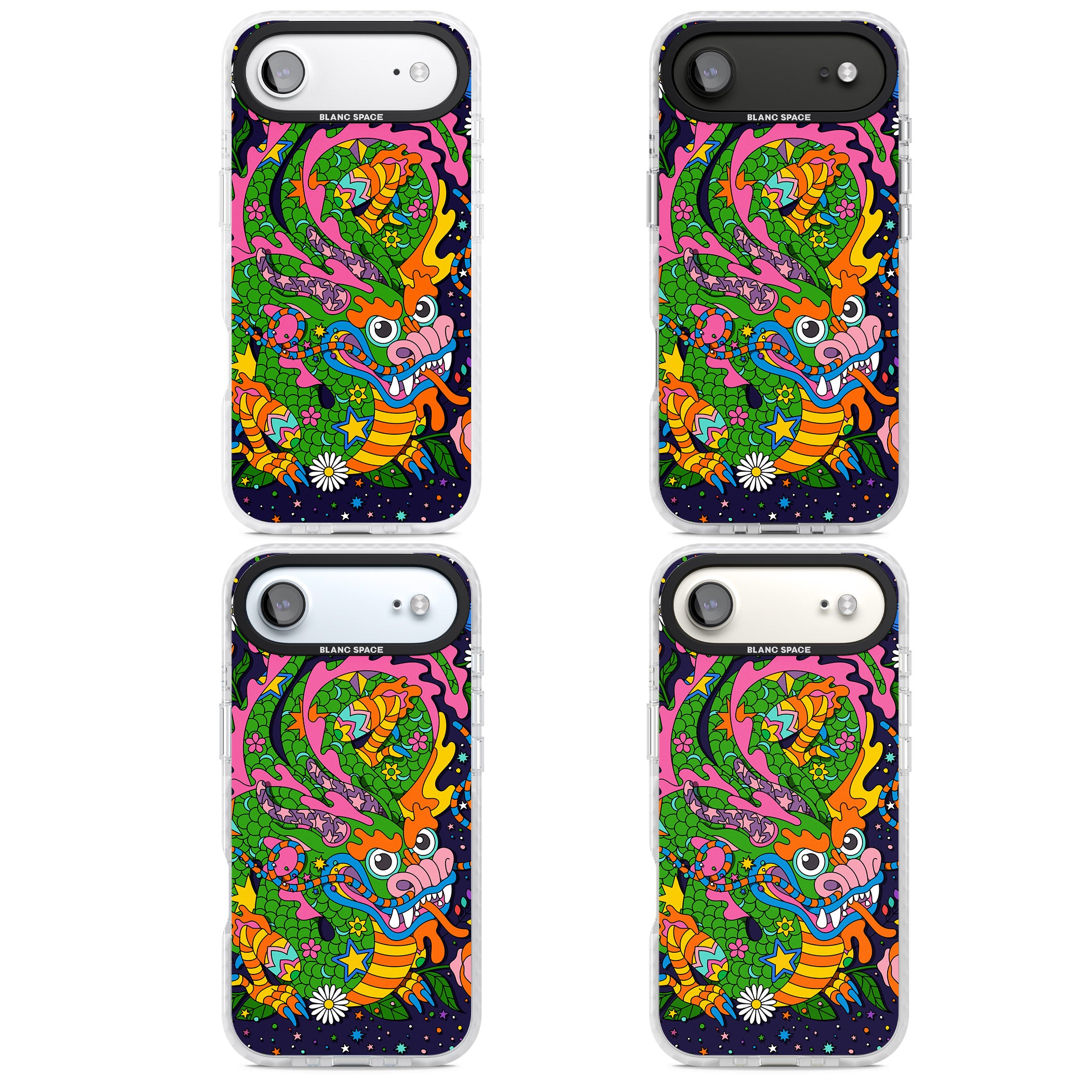Psychedelic Jungle Dragon (Purple) iPhone 17 Air Impact Clear Phone Case APT Impact Protection