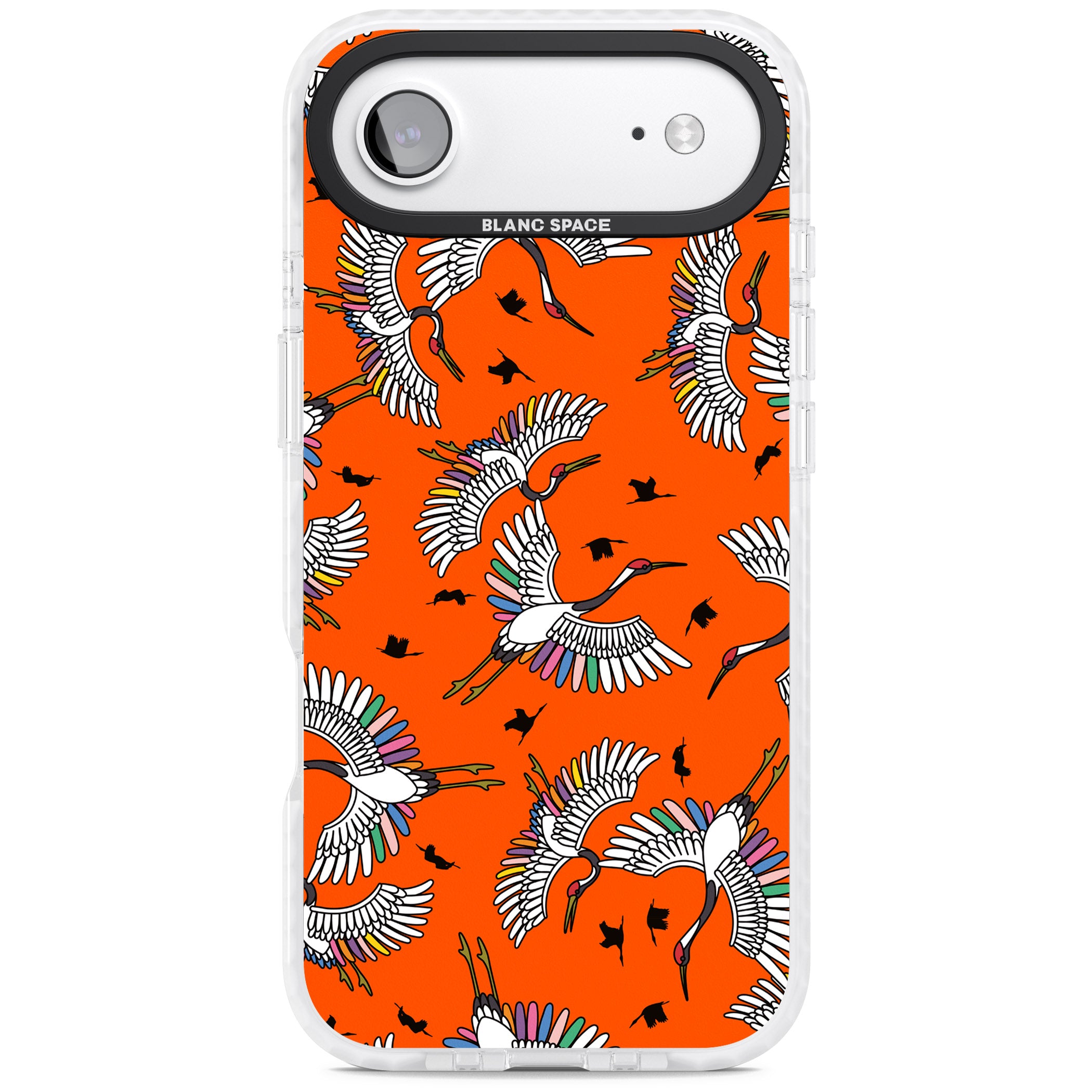 Colourful Crane Pattern (Orange) iPhone 17 Air Impact Clear Phone Case