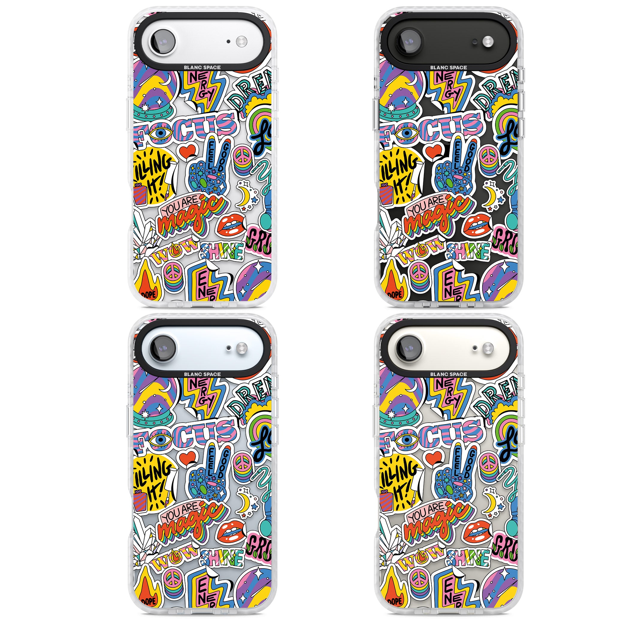 Magic Sticker Collage iPhone 17 Air Impact Clear Phone Case APT Impact Protection