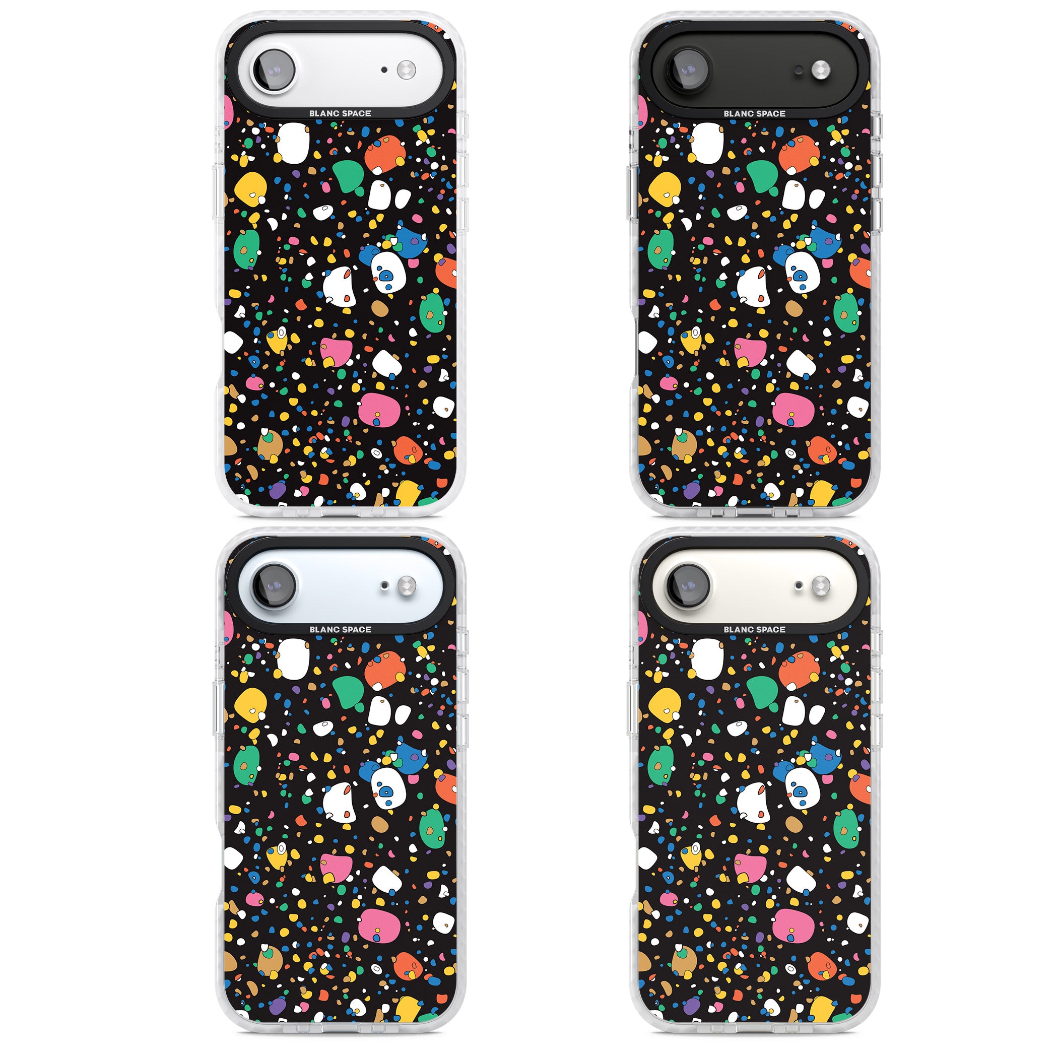 Colourful Confetti Pebbles (Black) iPhone 17 Air Impact Clear Phone Case APT Impact Protection
