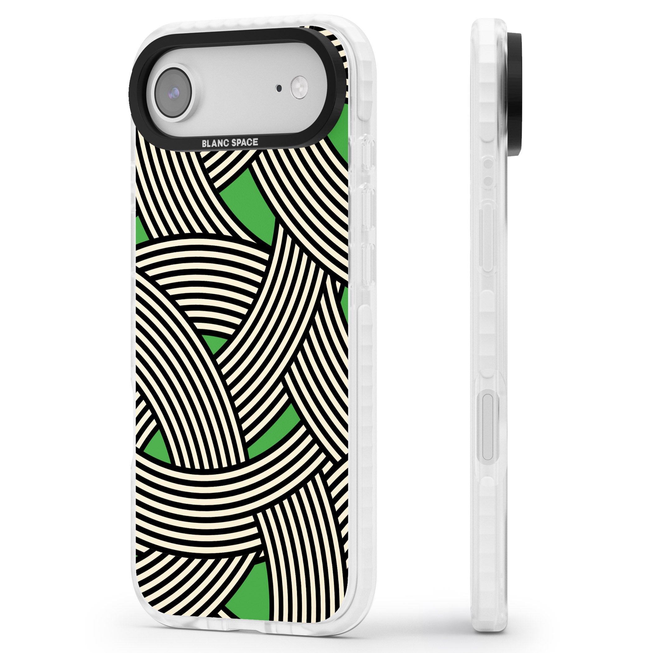 Green Optic Waves iPhone 17 Air Impact Clear Phone Case Side Profile
