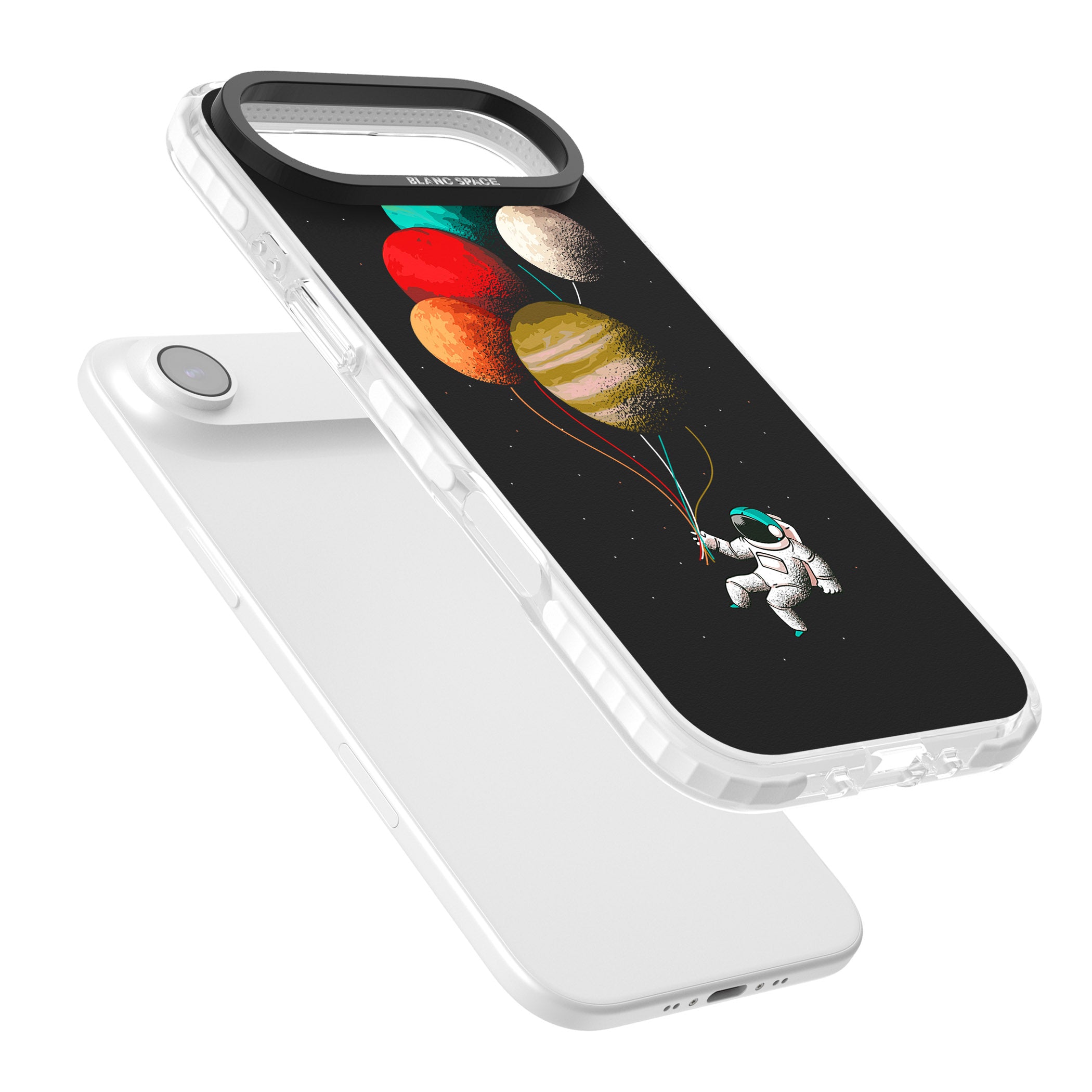 Astronaut Balloon Planets iPhone 17 Air Impact Clear Phone Case Colours