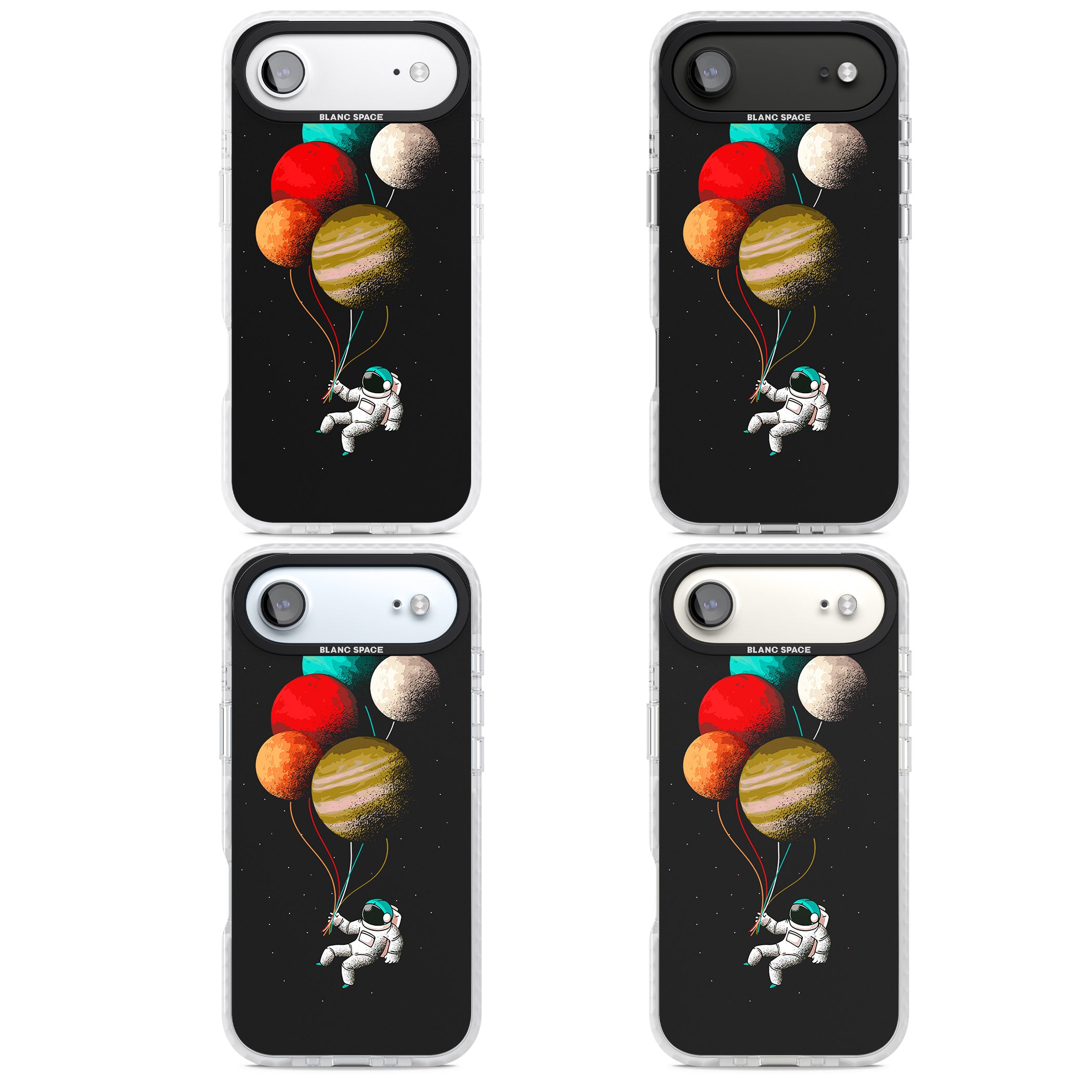 Astronaut Balloon Planets iPhone 17 Air Impact Clear Phone Case APT Impact Protection