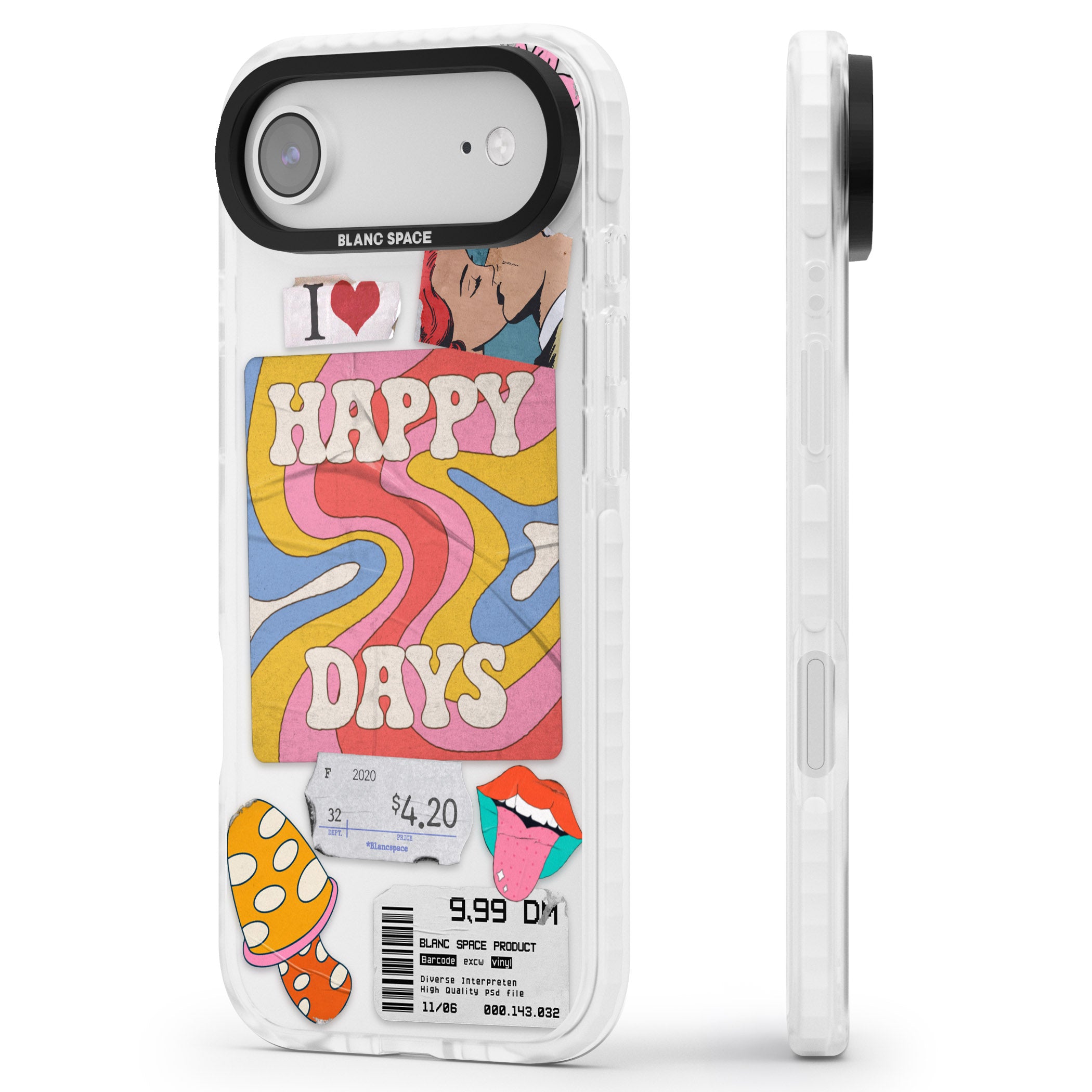 Groovy Trip iPhone 17 Air Impact Clear Phone Case Side Profile