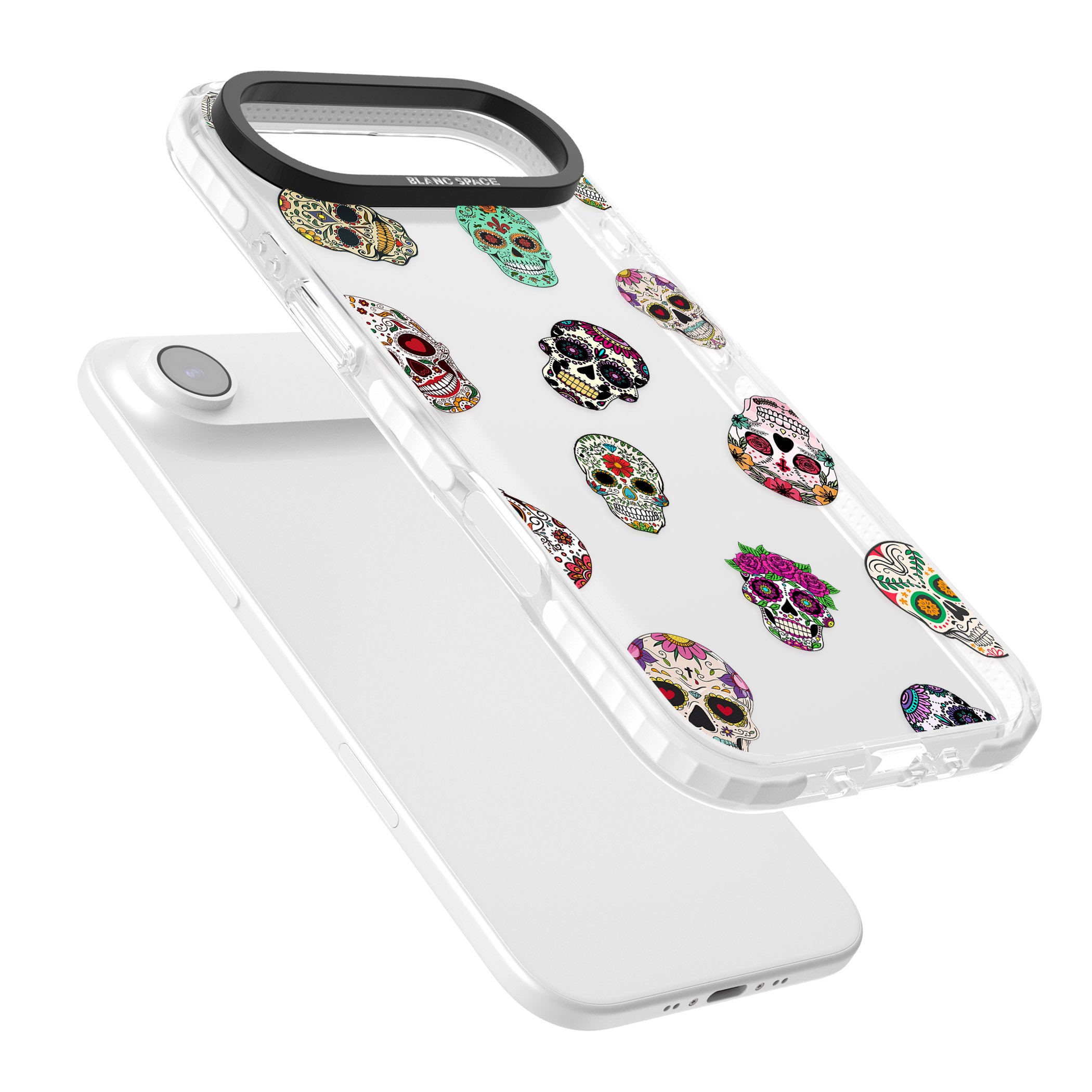 Mixed Sugar Skull Pattern iPhone 17 Air Impact Clear Phone Case Colours