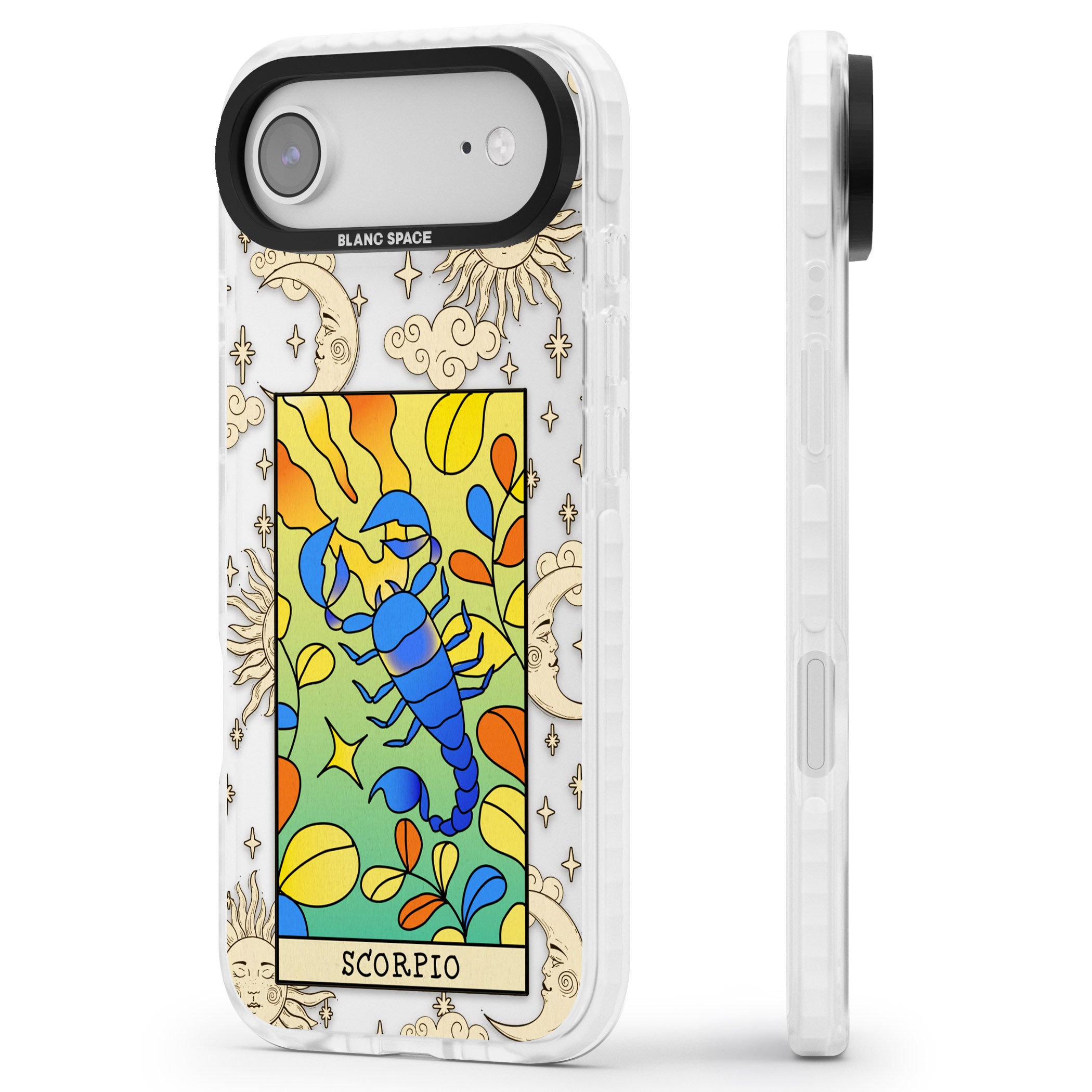 Celestial Zodiac Scorpio iPhone 17 Air Impact Clear Phone Case Side Profile