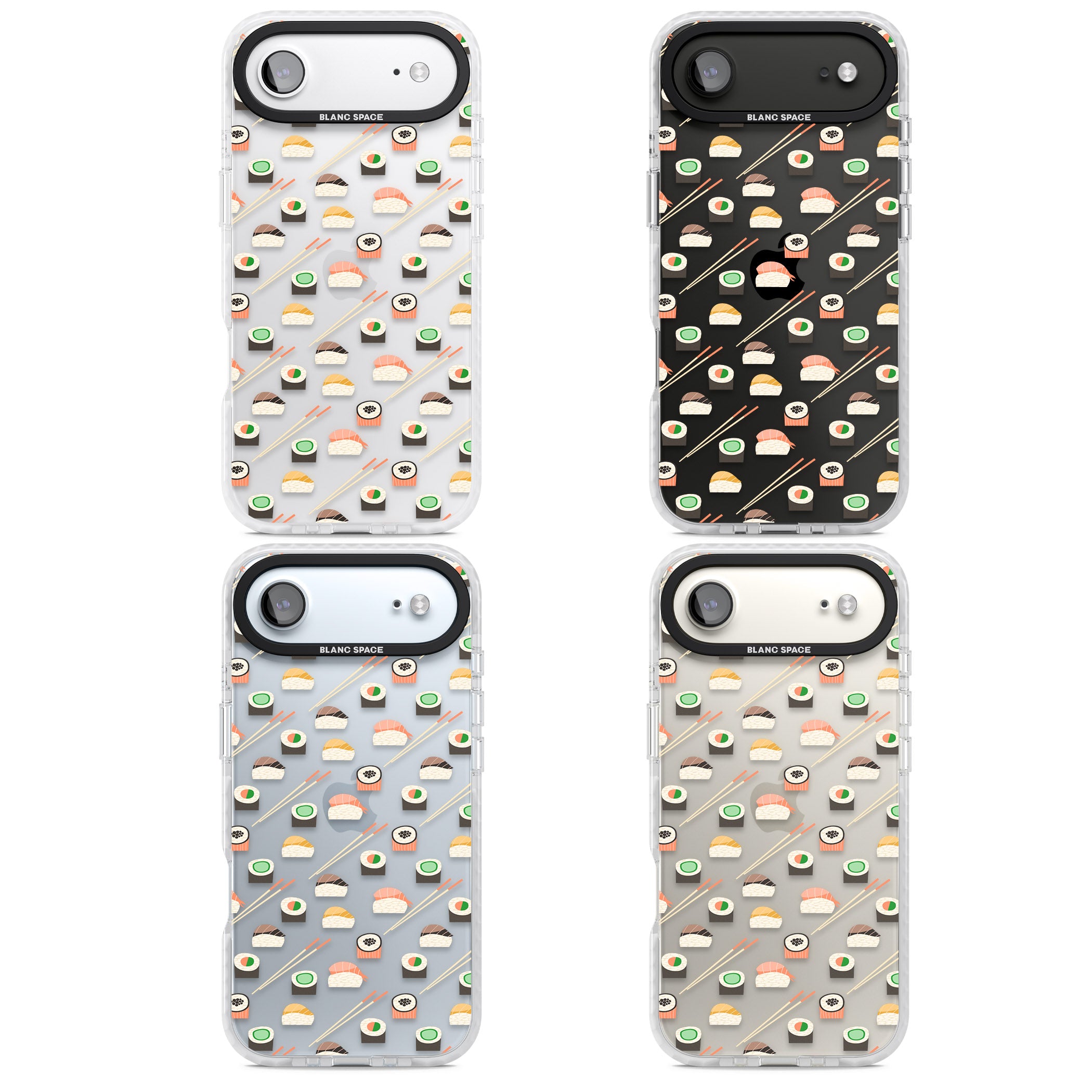 Sushi & Chopsticks Pattern iPhone 17 Air Impact Clear Phone Case APT Impact Protection