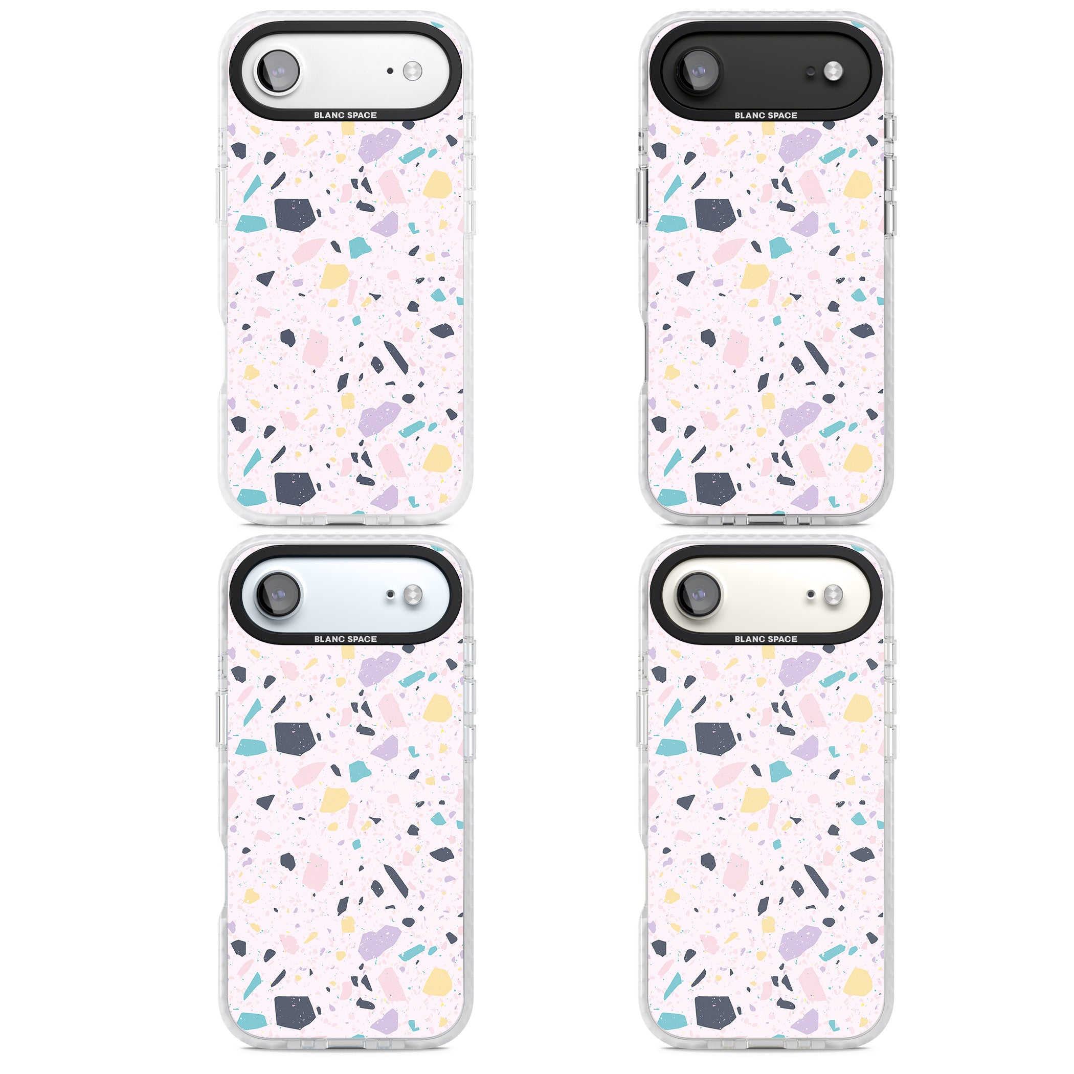 Pink, Purple & Turquoise Terrazzo Pattern iPhone 17 Air Impact Clear Phone Case APT Impact Protection