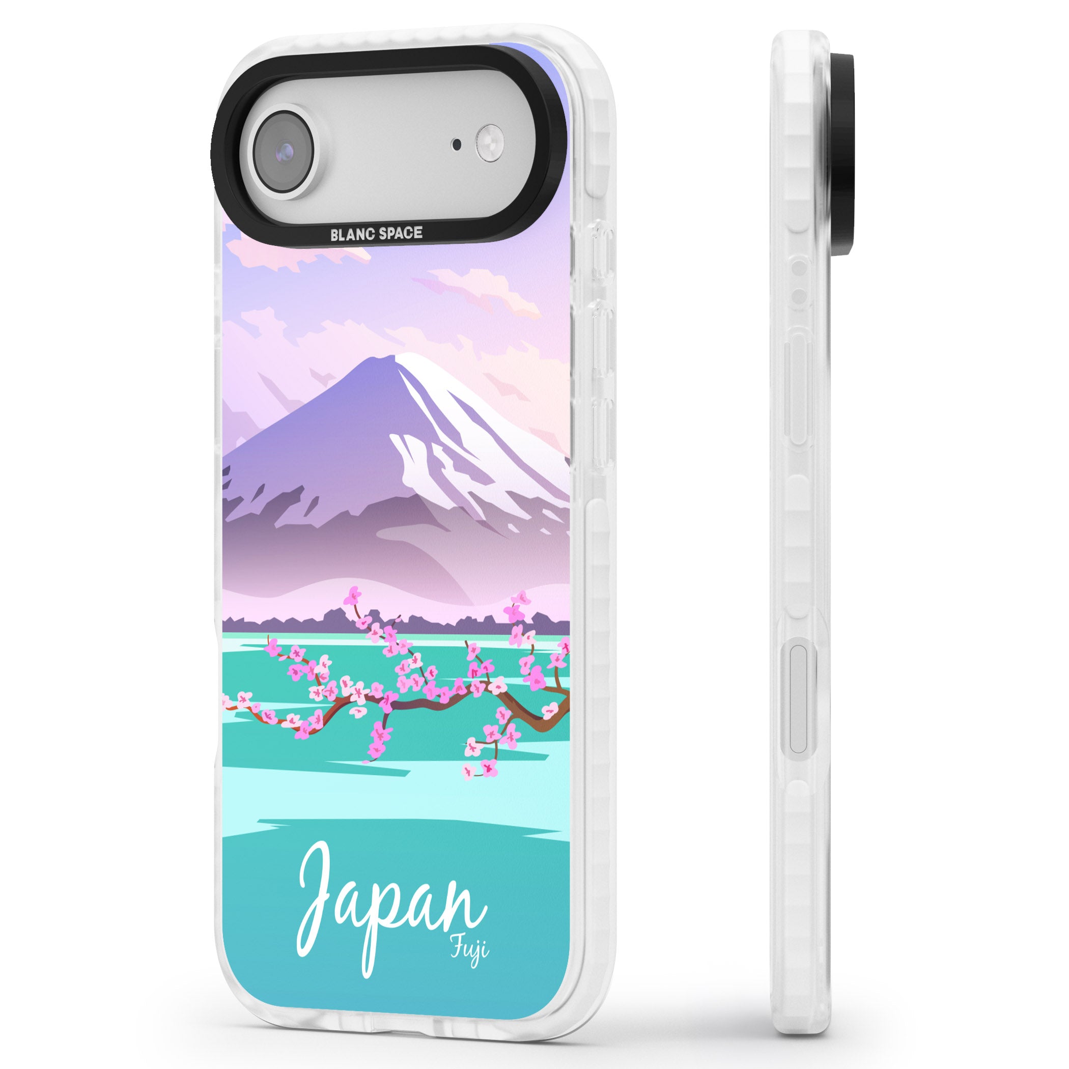 Vintage Travel Poster Japan iPhone 17 Air Impact Clear Phone Case Side Profile