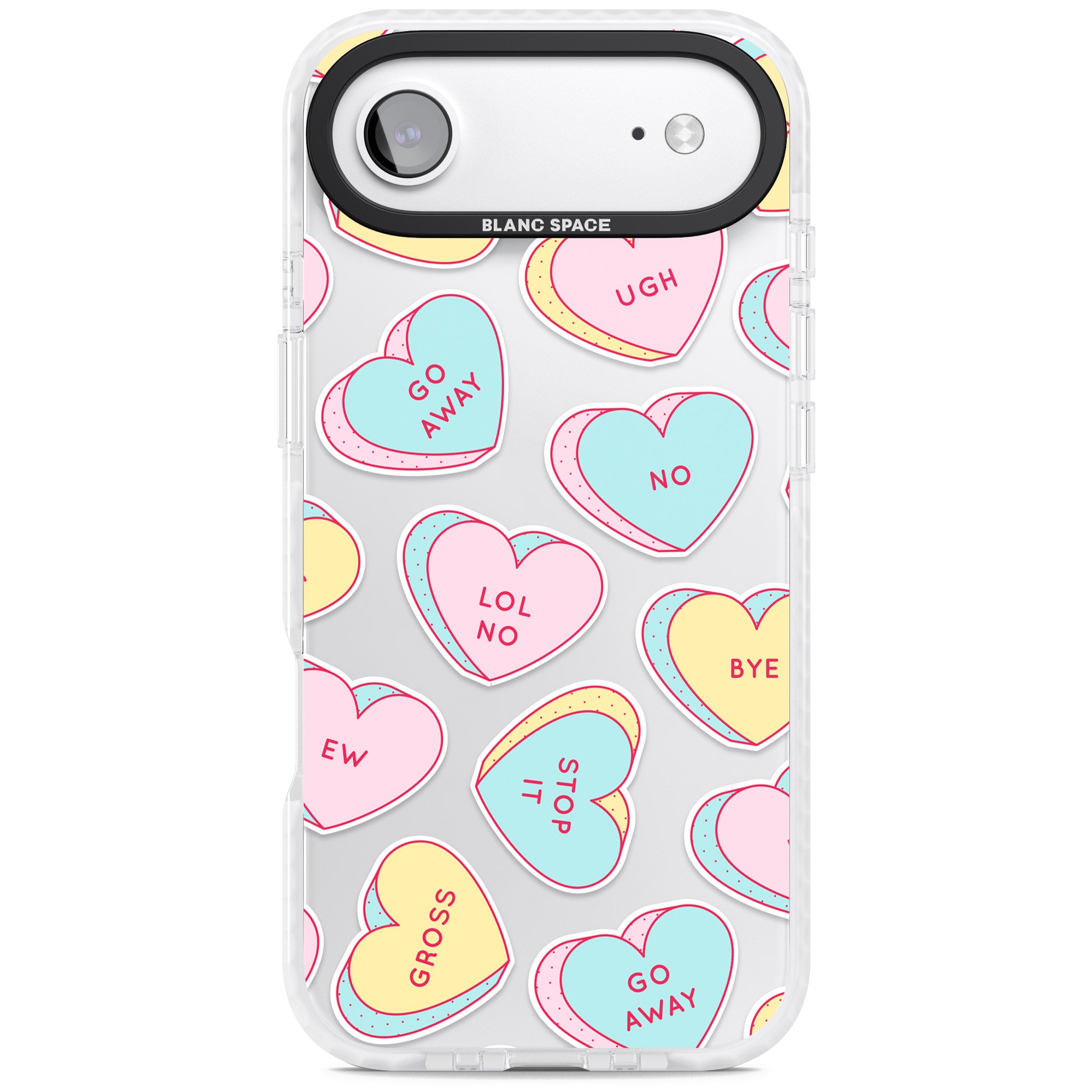 Sarcastic Love Hearts iPhone 17 Air Impact Clear Phone Case