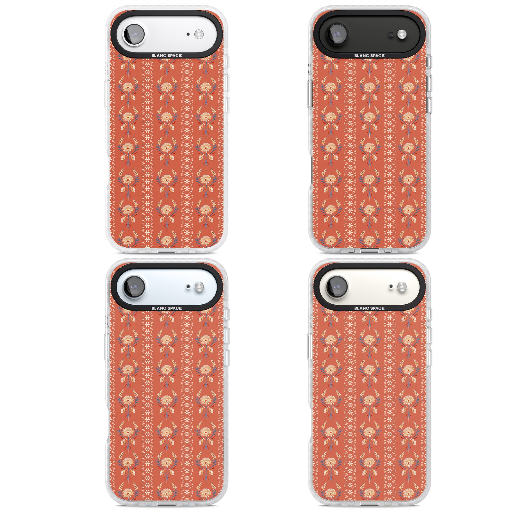 Vintage Terracotta Floral iPhone 17 Air Impact Clear Phone Case APT Impact Protection
