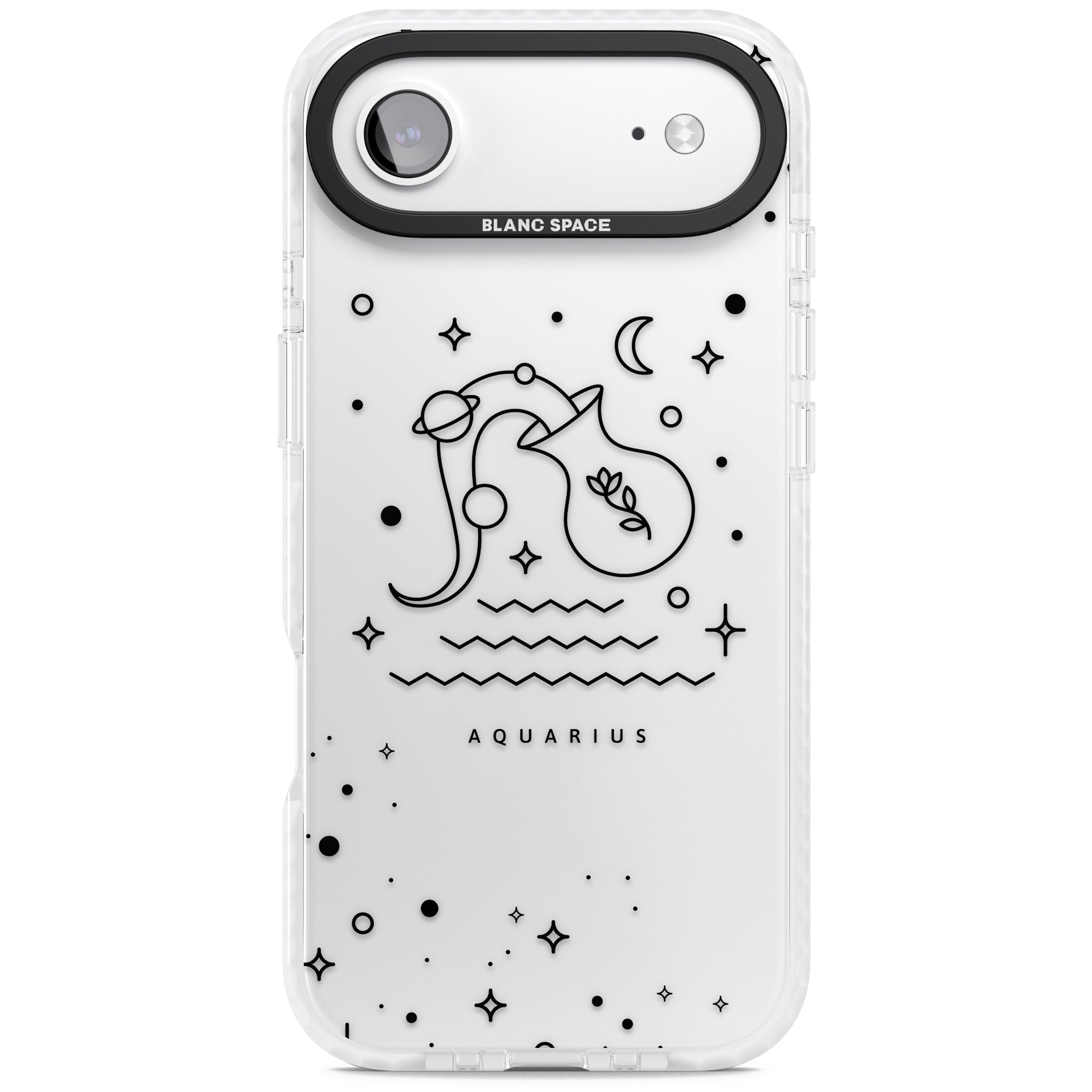 Aquarius Zodiac Symbol iPhone 17 Air Impact Clear Phone Case