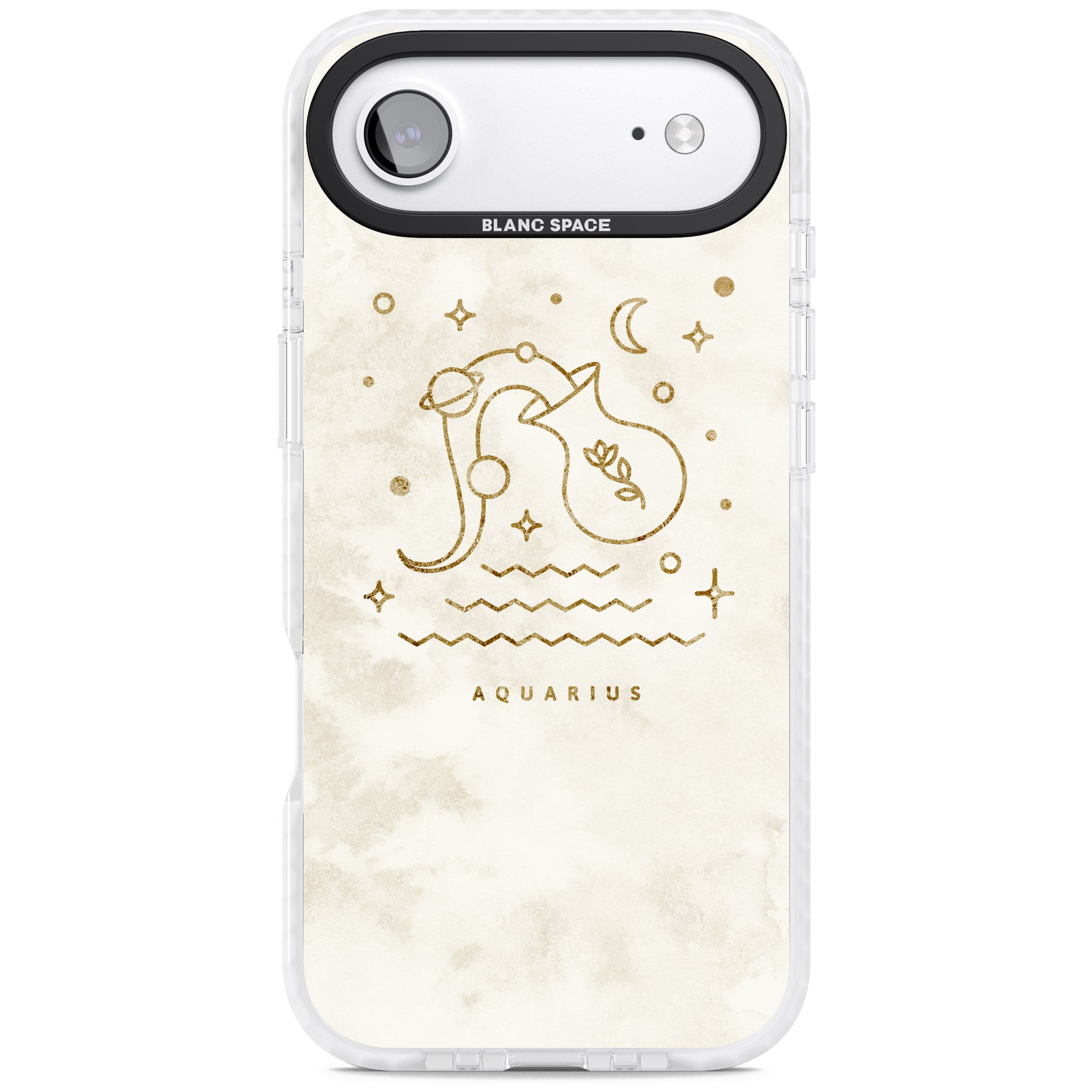 Aquarius Golden Emblem iPhone 17 Air Impact Clear Phone Case