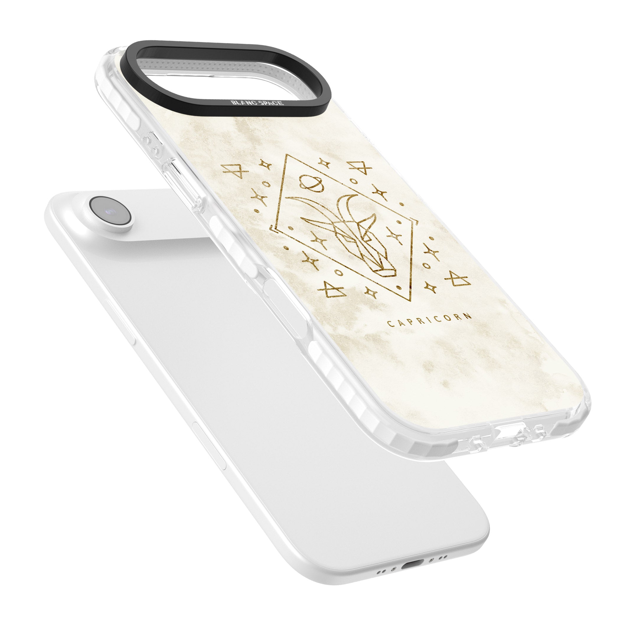 Capricorn Gold Zodiac Design iPhone 17 Air Impact Clear Phone Case Colours