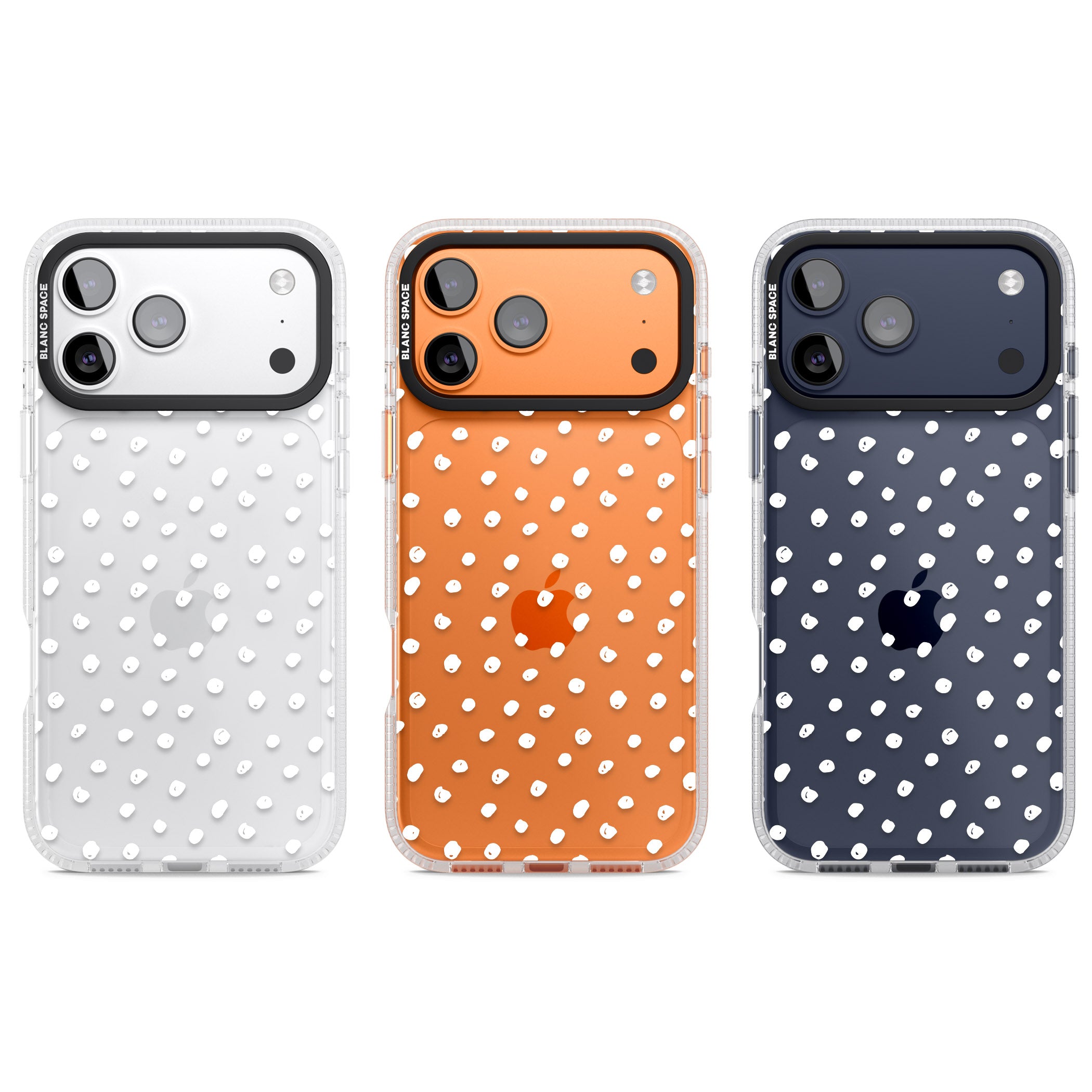 Messy White Dot Pattern iPhone 17 Pro Impact Air Clear Phone Case APT Impact Protection