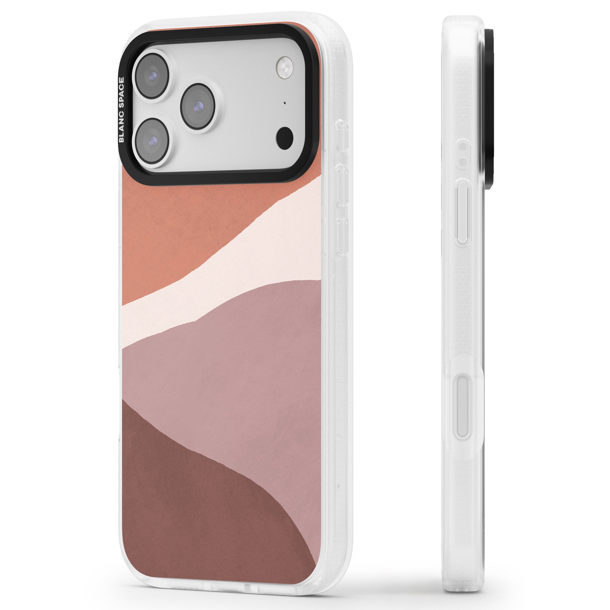 Lush Abstract Watercolour Design #2 iPhone 17 Pro Impact Air Clear Phone Case Side Profile