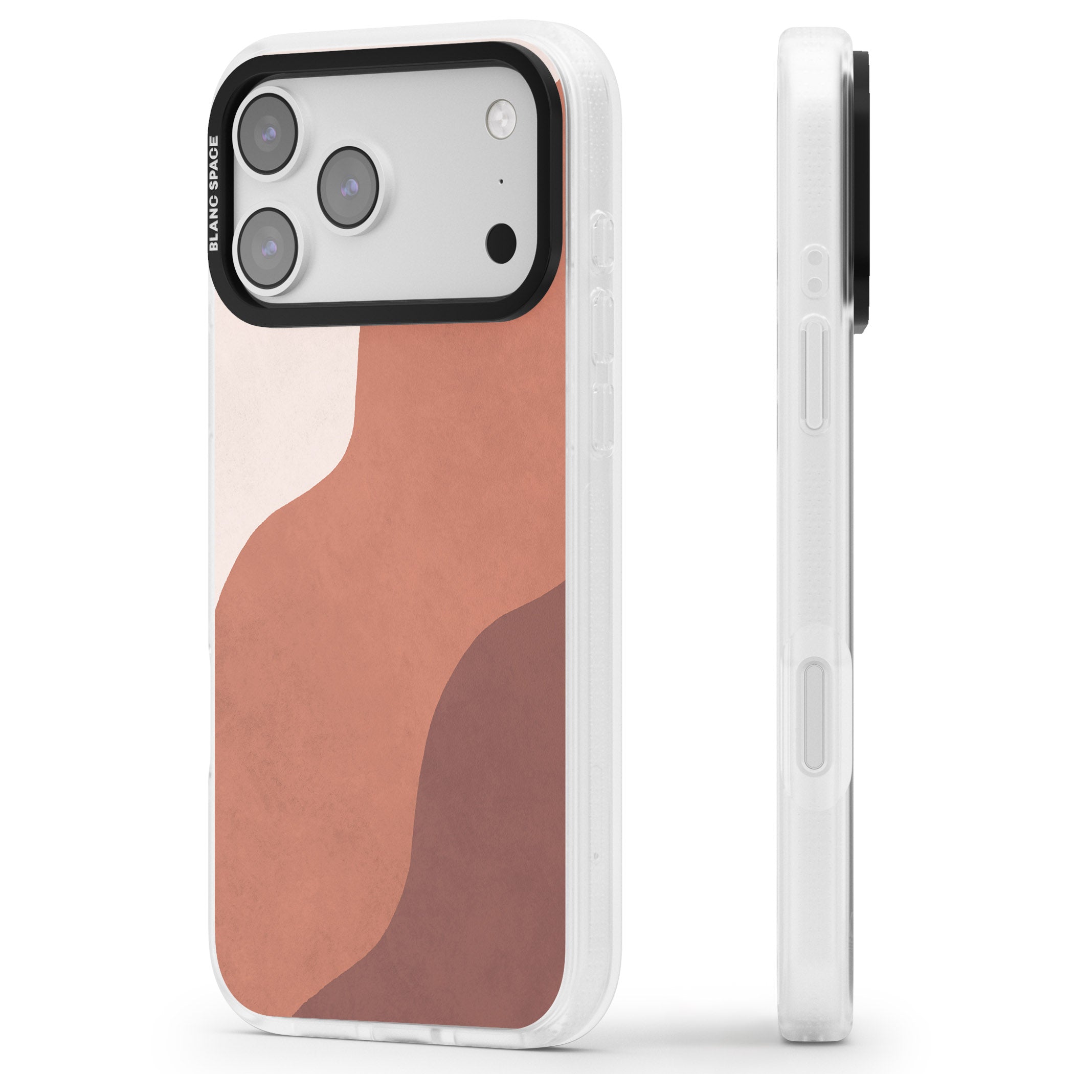 Lush Abstract Watercolour Design #3 iPhone 17 Pro Impact Air Clear Phone Case Side Profile