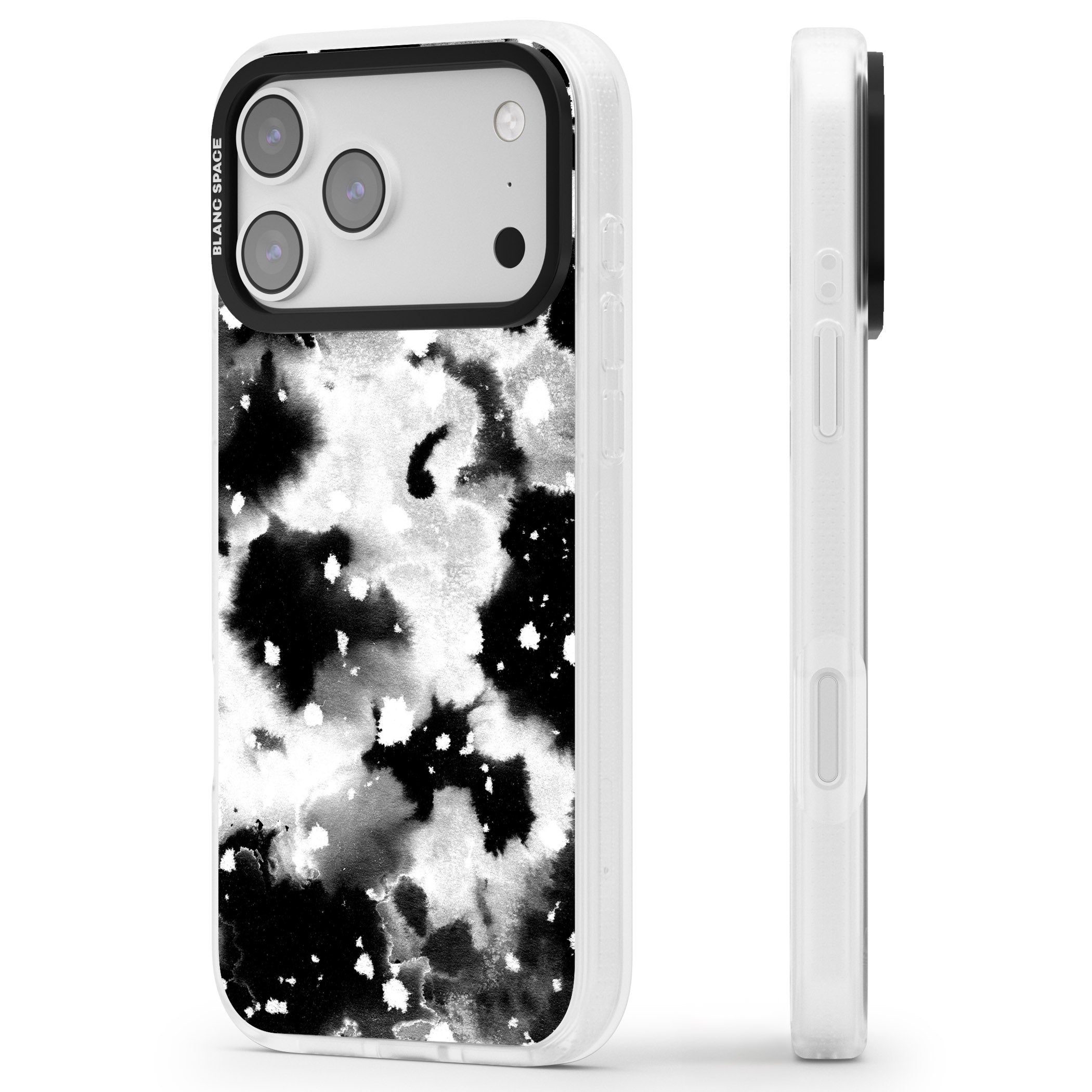 Acid Wash Ink Cloud iPhone 17 Pro Impact Air Clear Phone Case Side Profile