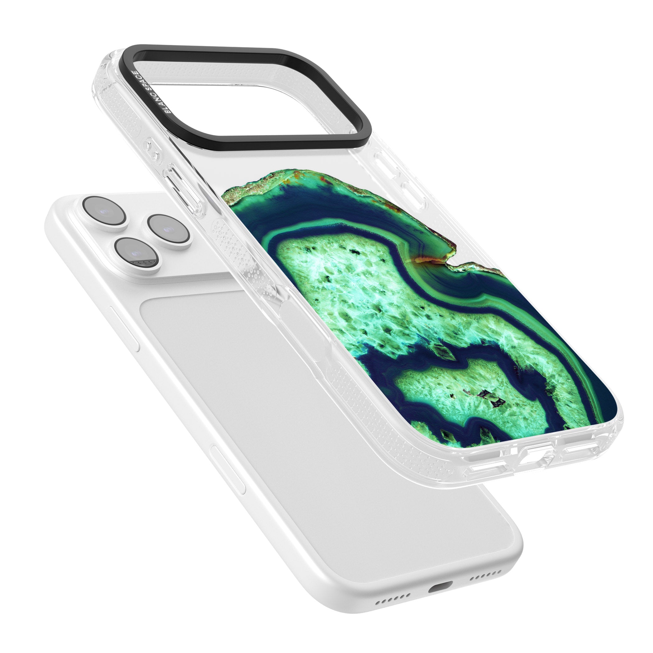 Emerald Agate Slice iPhone 17 Pro Impact Air Clear Phone Case Colours