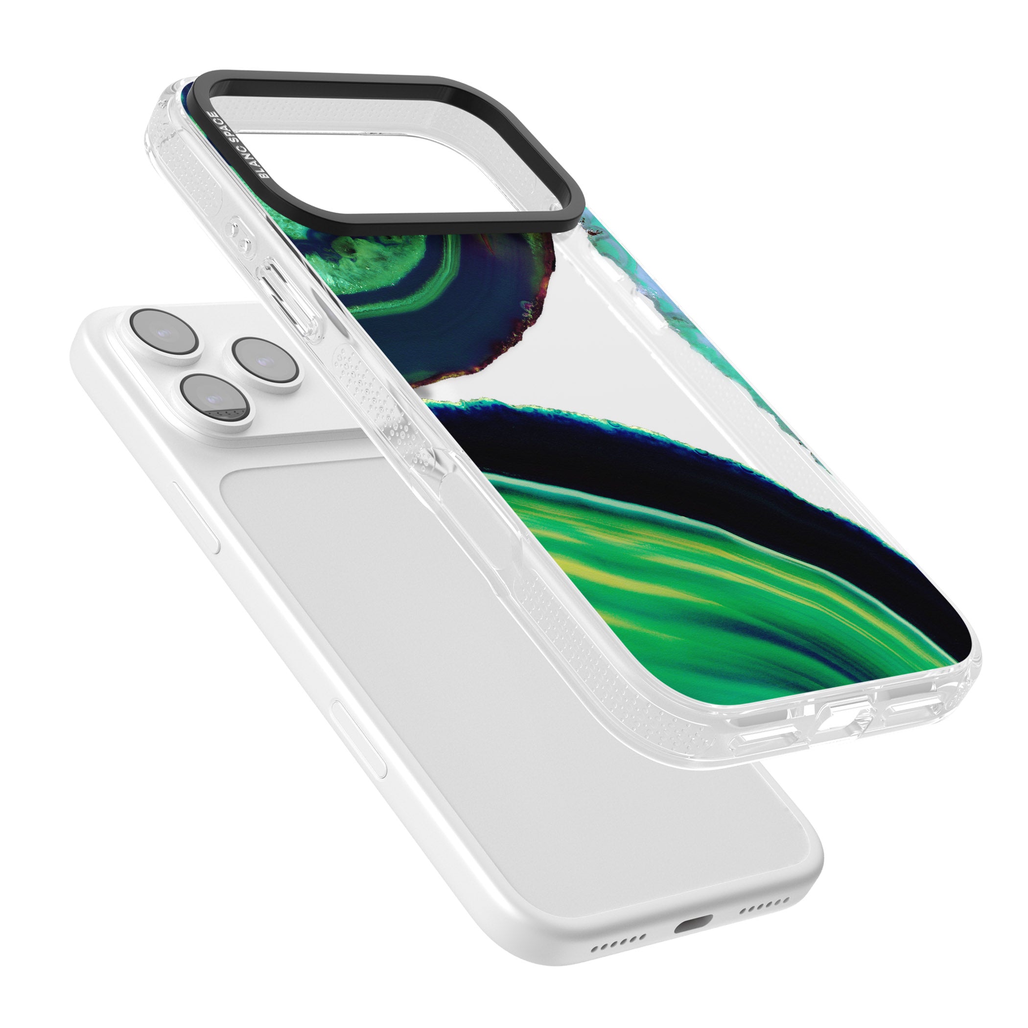 Green Geode Glow iPhone 17 Pro Impact Air Clear Phone Case Colours