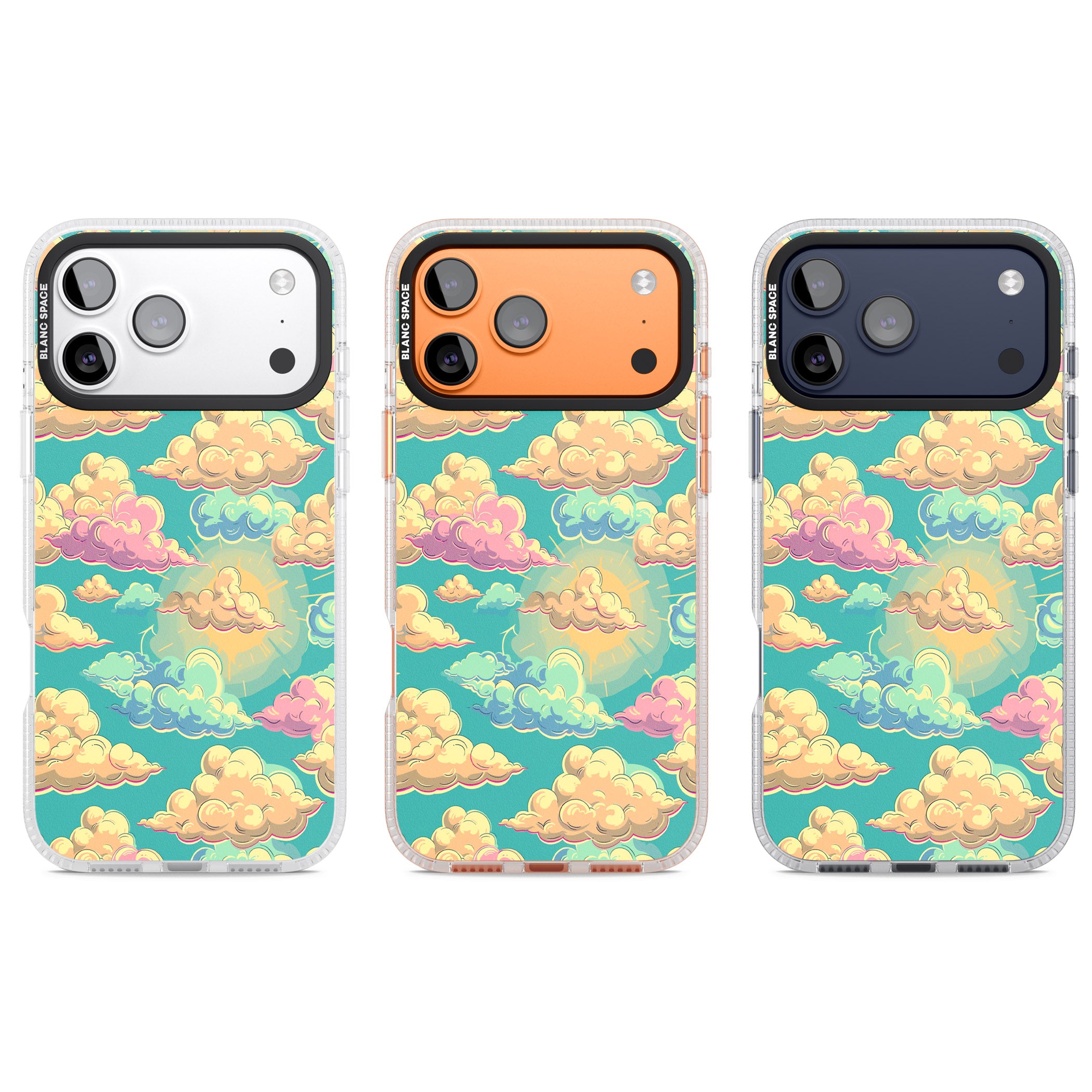 Pastel Clouds iPhone 17 Pro Impact Air Clear Phone Case APT Impact Protection